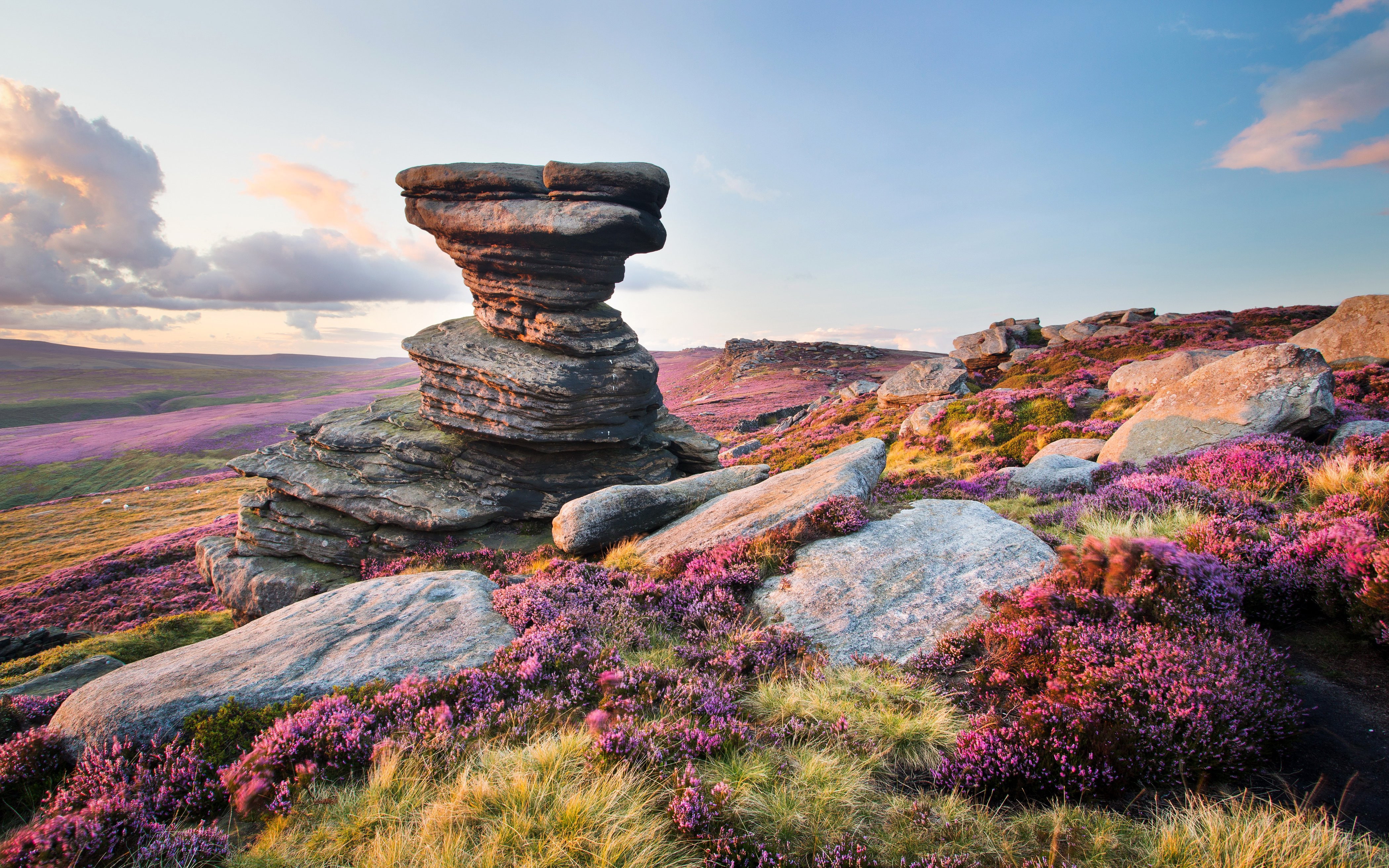 stones, kingdom, 4K, Edge, nature, derwent, United, scenery, grasslands, HD Wallpaper