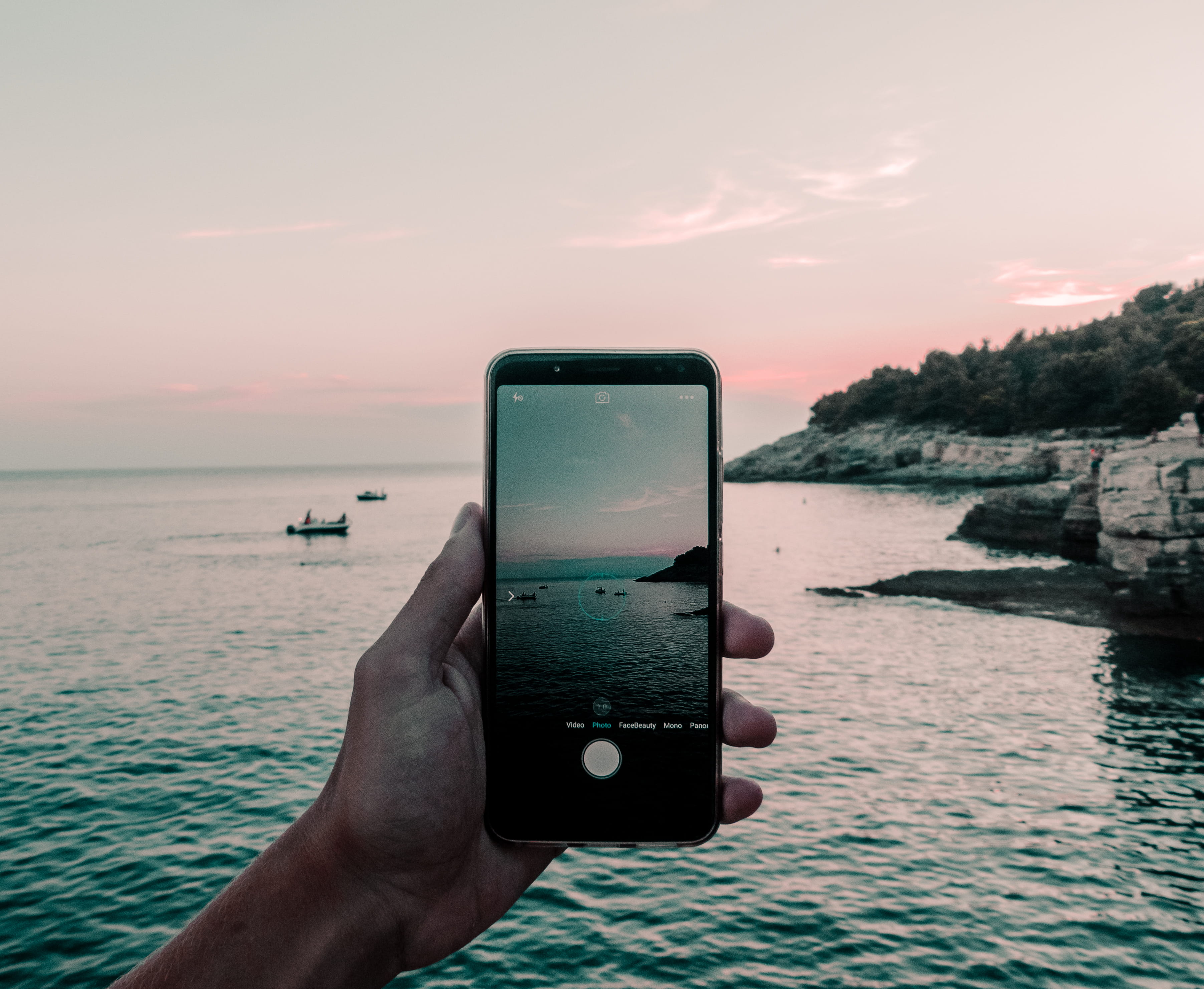 electronics, beach, body, outdoors, sunset, camera, cell phone, coast, water, mobile phone, photographing, scenics - nature, phone, technology, app, human hand, HD Wallpaper
