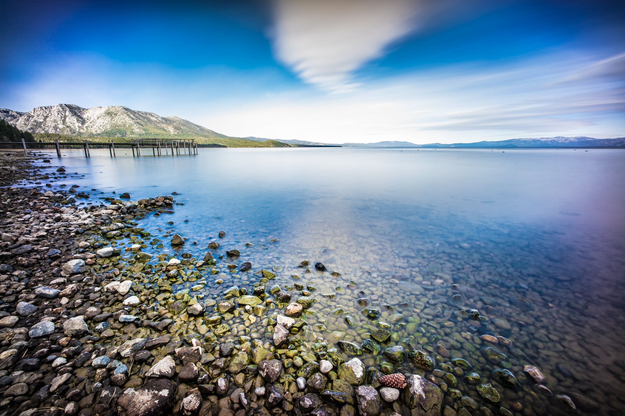 sony a7, landscape, blue, outdoors, nature, skies, blue skies, California, lake, photography, beach, ultra wide angle, usa, europe, rocks, long exposure, HD Wallpaper