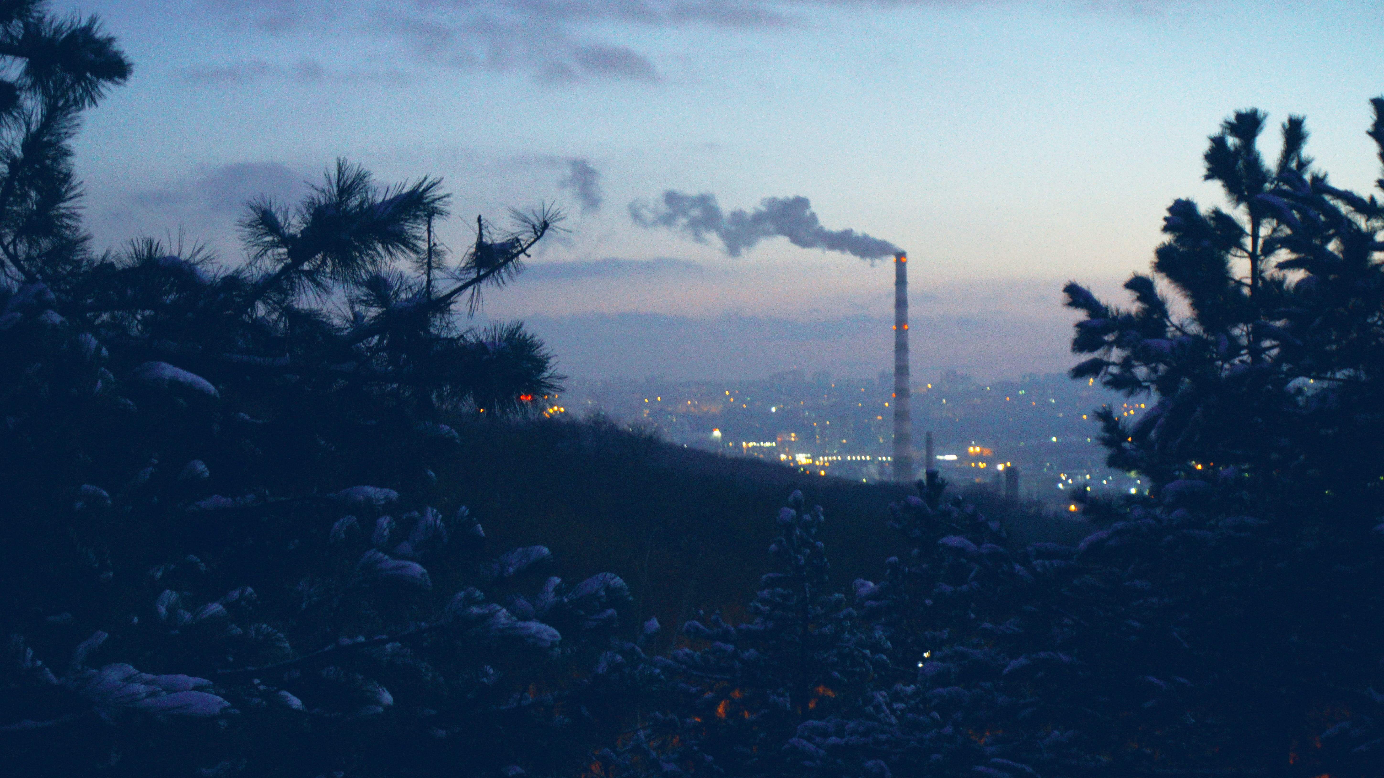 smoke stack, growth, environment, architecture, no people, building exterior, environmental issues, air pollution, sky, pollution, dusk, plant, factory, HD Wallpaper