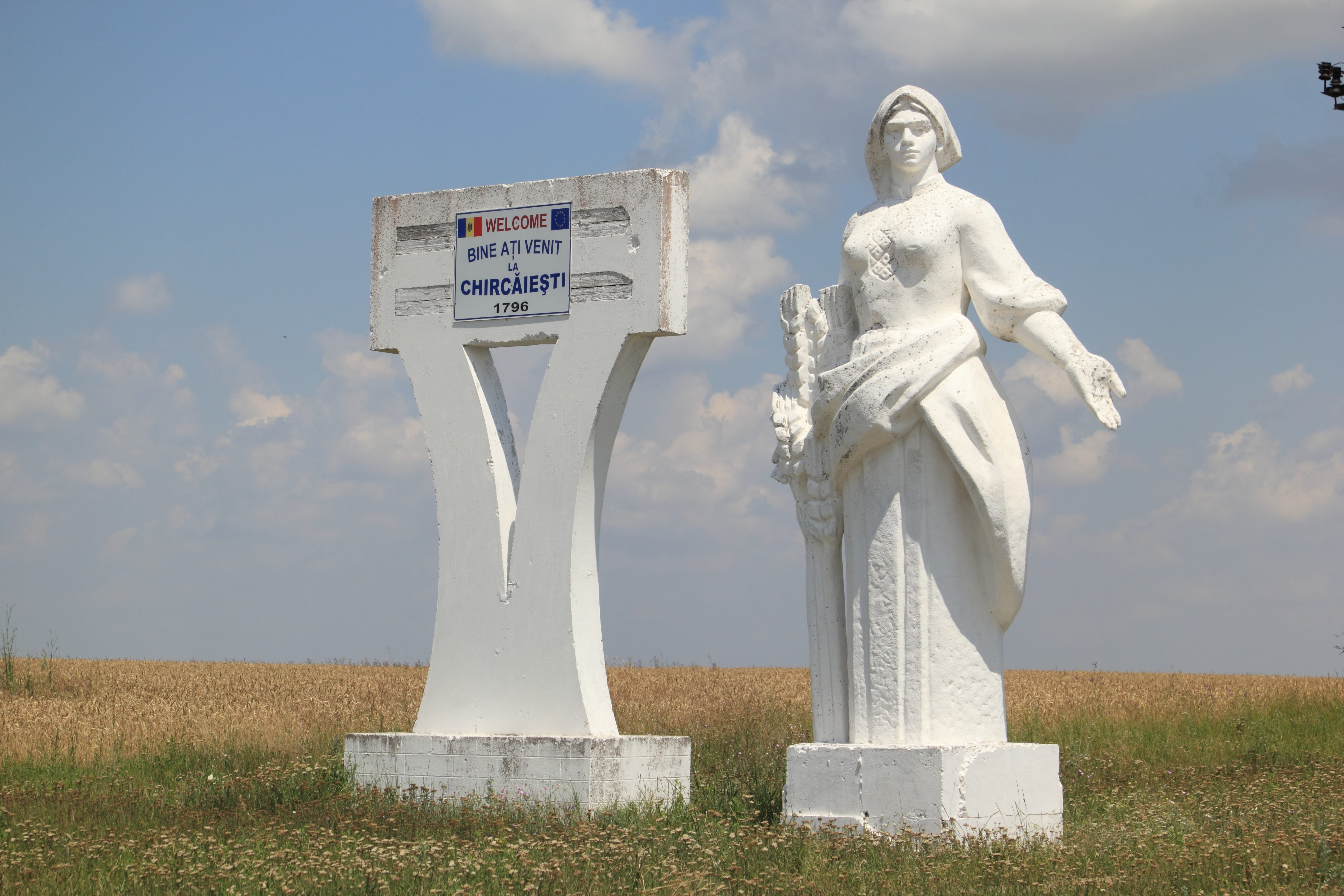 male likeness, sign, representation, craft, government, grass, moldova, sky, human representation, religious, art and craft, cloud - sky, statue, plant, HD Wallpaper