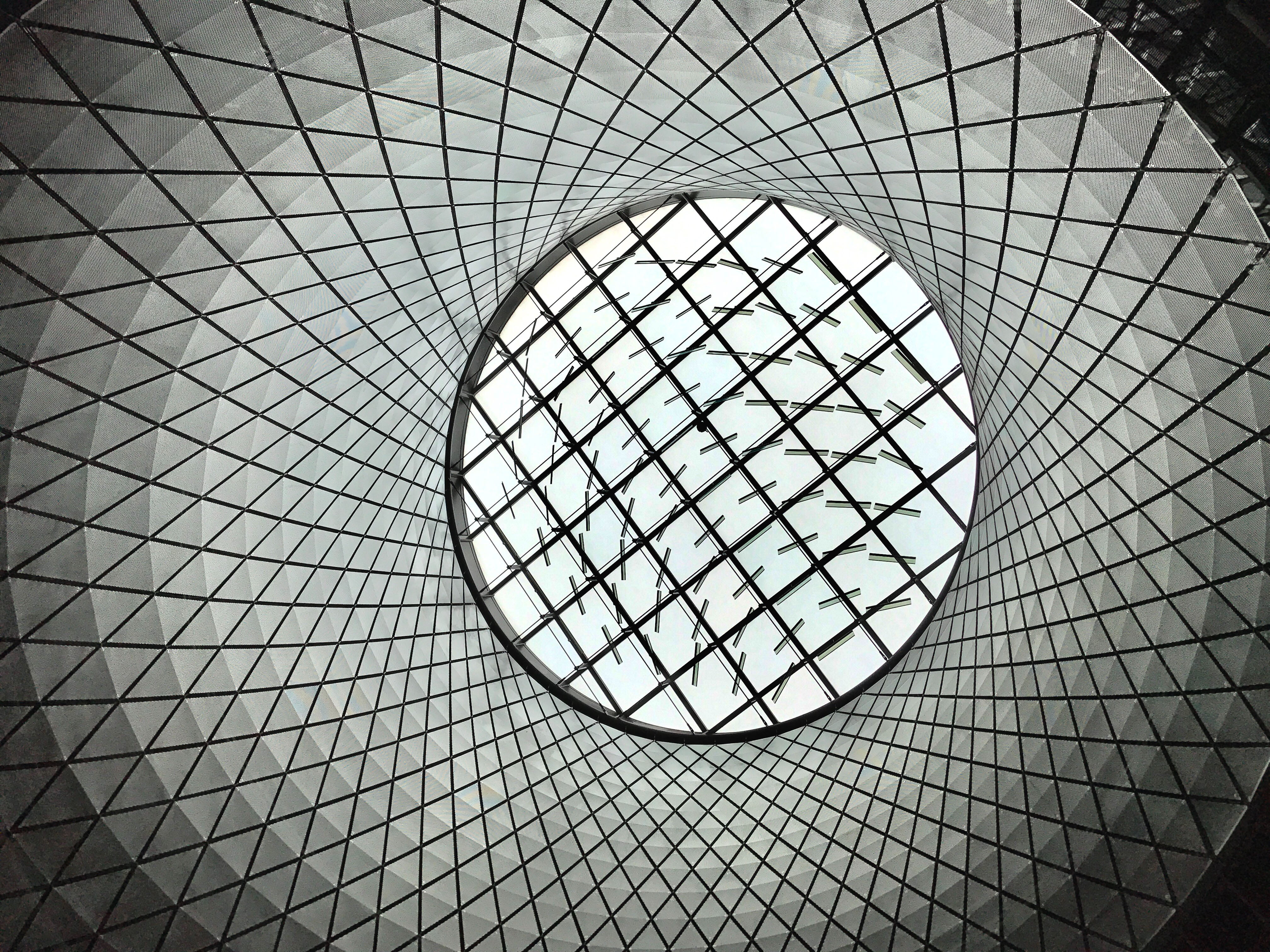 eyeview, no people, structure, textured, circle, shape, design, abstract, s, 4K, backgrounds, full frame, window, low angle view, architecture and art, HD Wallpaper