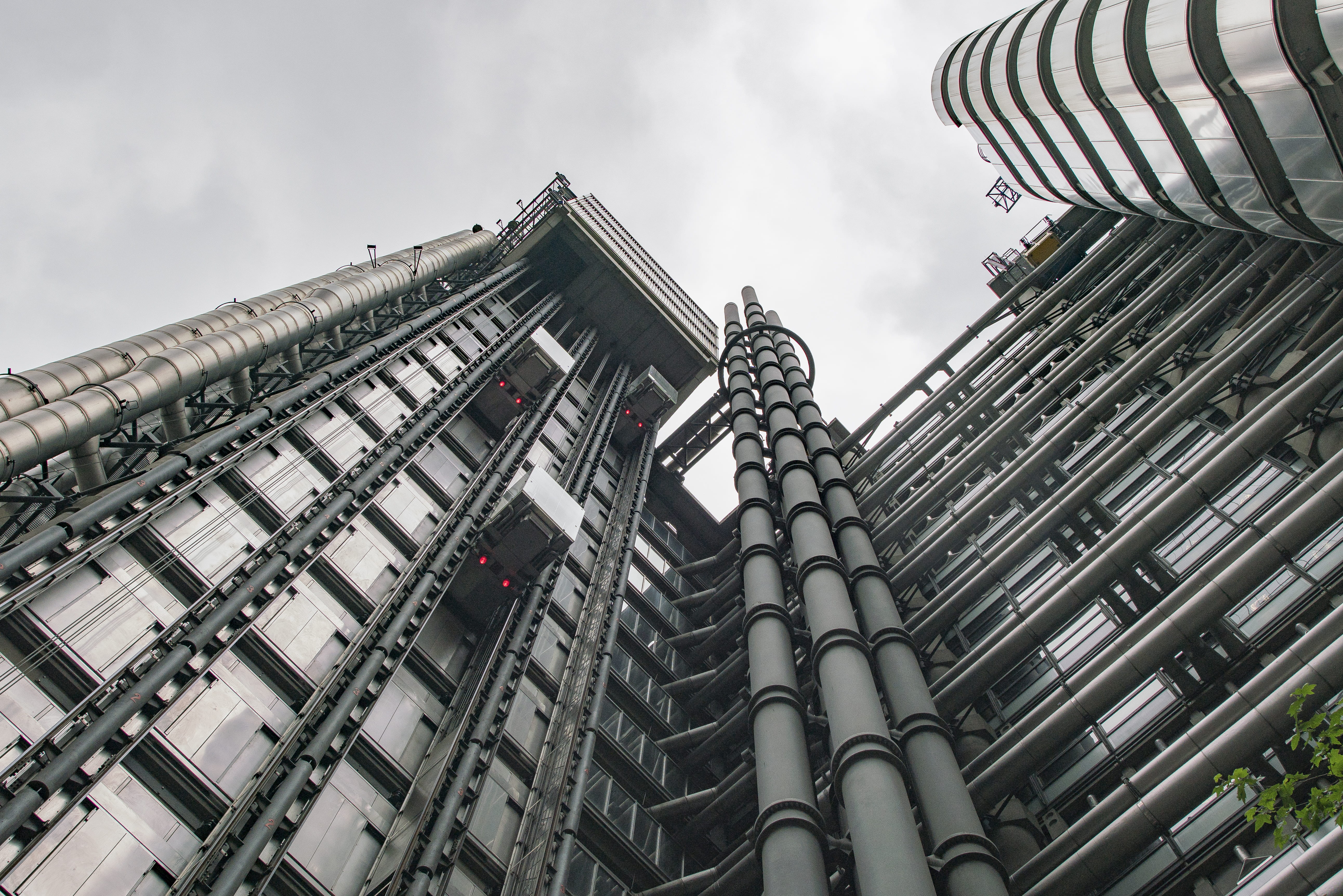 outdoors, built structure, concrete, black, low angle view, cloud - sky, sky, pattern, no people, photography, tower, industry, lift, eyeview, grey, day, HD Wallpaper