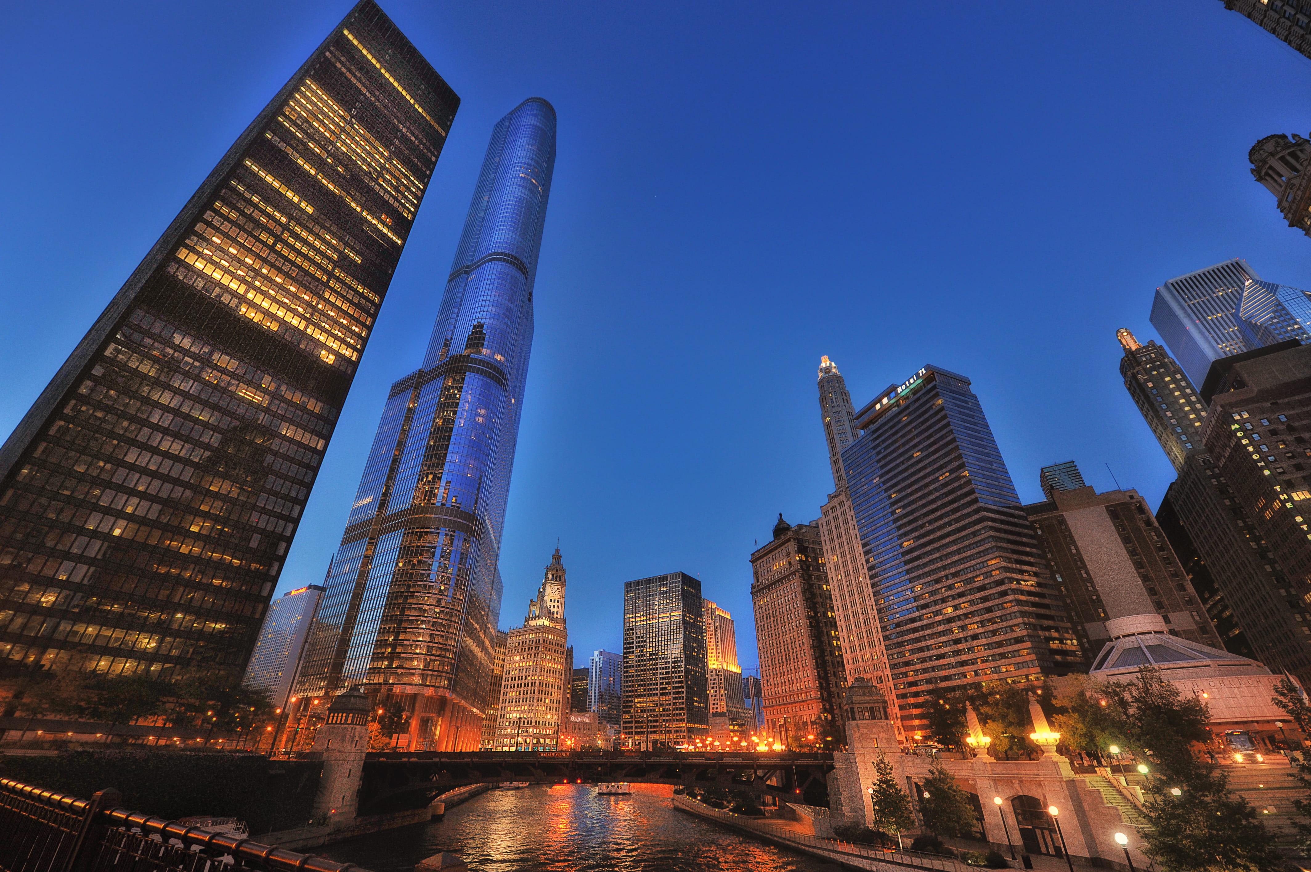 eyeview, landscape, no people, outdoors, lited, office building exterior, financial District, office Building, skyscraper, illuminated, tall - high, dusk, HD Wallpaper