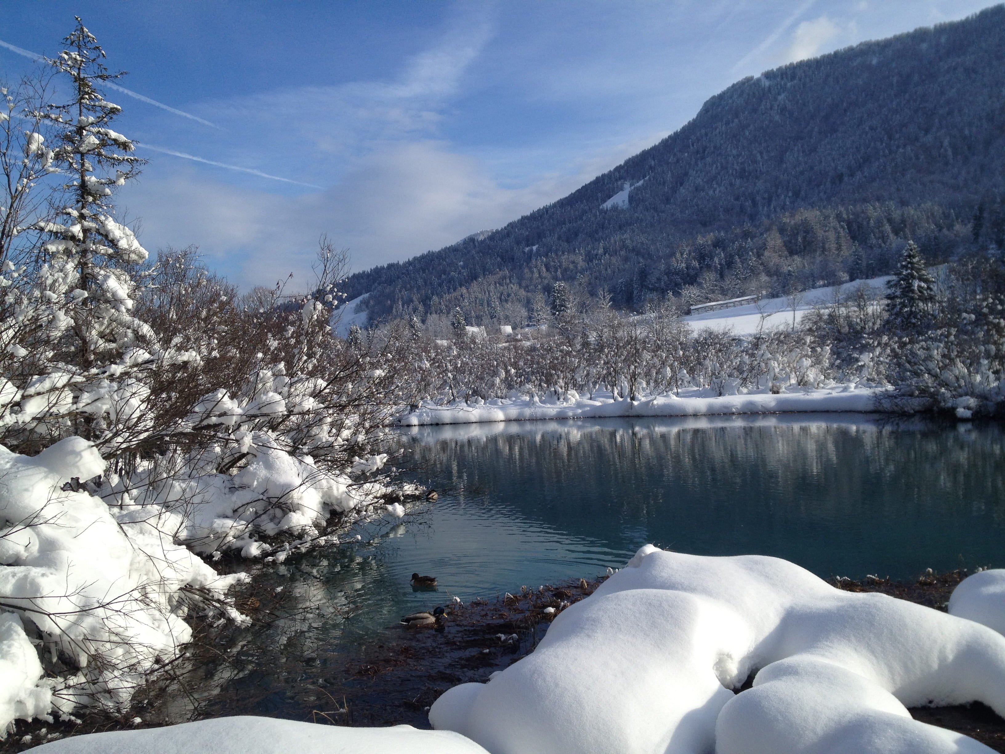 outdoor, landscape, water, plant, season, winter, snow, tranquility, cold temperature, outdoors, wilderness, snowcapped mountain, cloud - sky, tranquil, HD Wallpaper