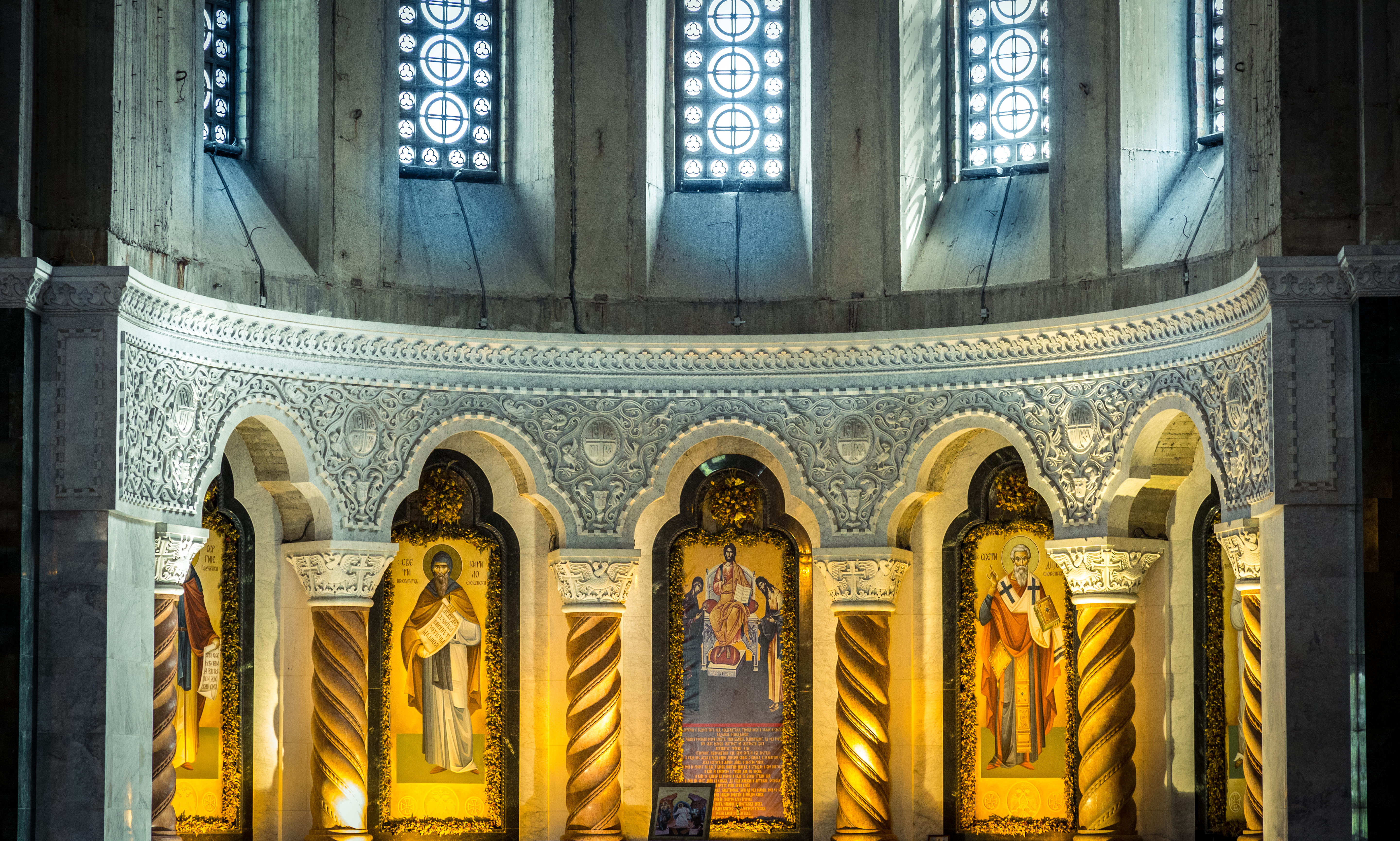 church, belief, place of worship, low angle view, history, ornate, day, belgrade, temple of saint sava, 5K, beograd, architecture, built structure, indoors, HD Wallpaper