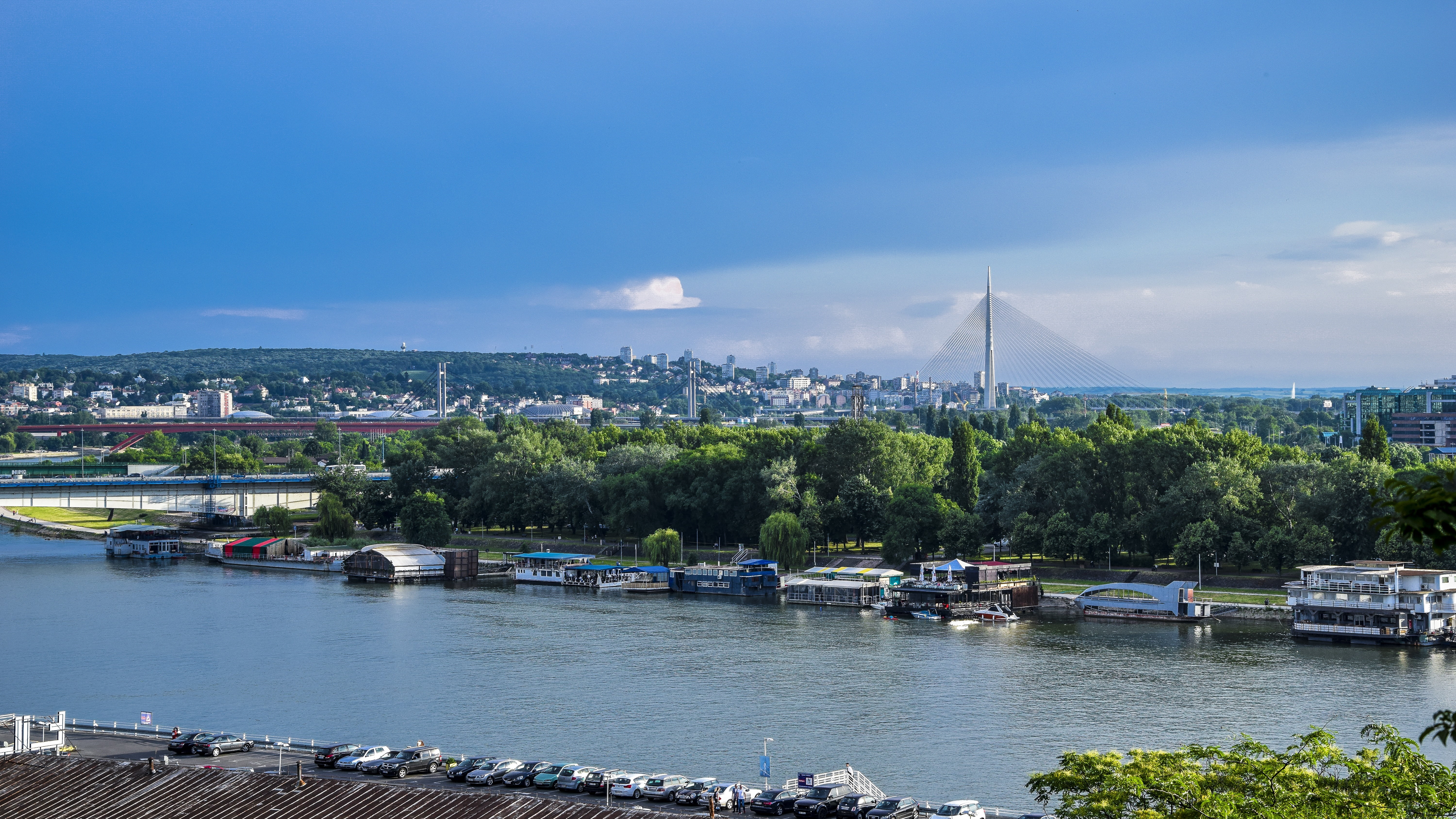 cloud - sky, sky, sailboat, city, water, travel destinations, outdoors, bridge, cityscape, bridge - man made structure, building, built structure, river, HD Wallpaper