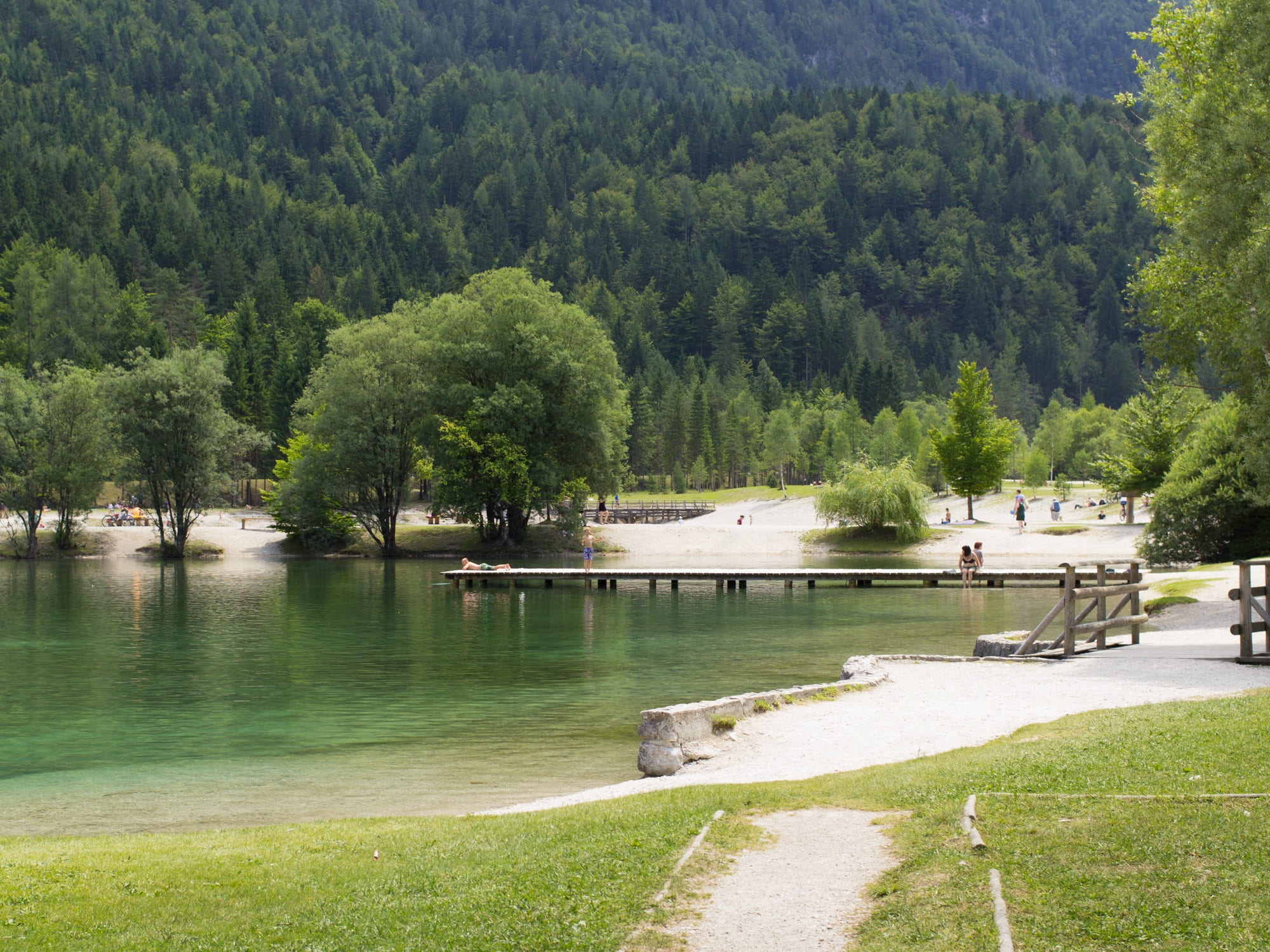 mountain, slovenia, non-urban scene, view, no people, transportation, water sports, bridge, idyllic, tree, land, beauty in nature, recovery, jasna lake, HD Wallpaper