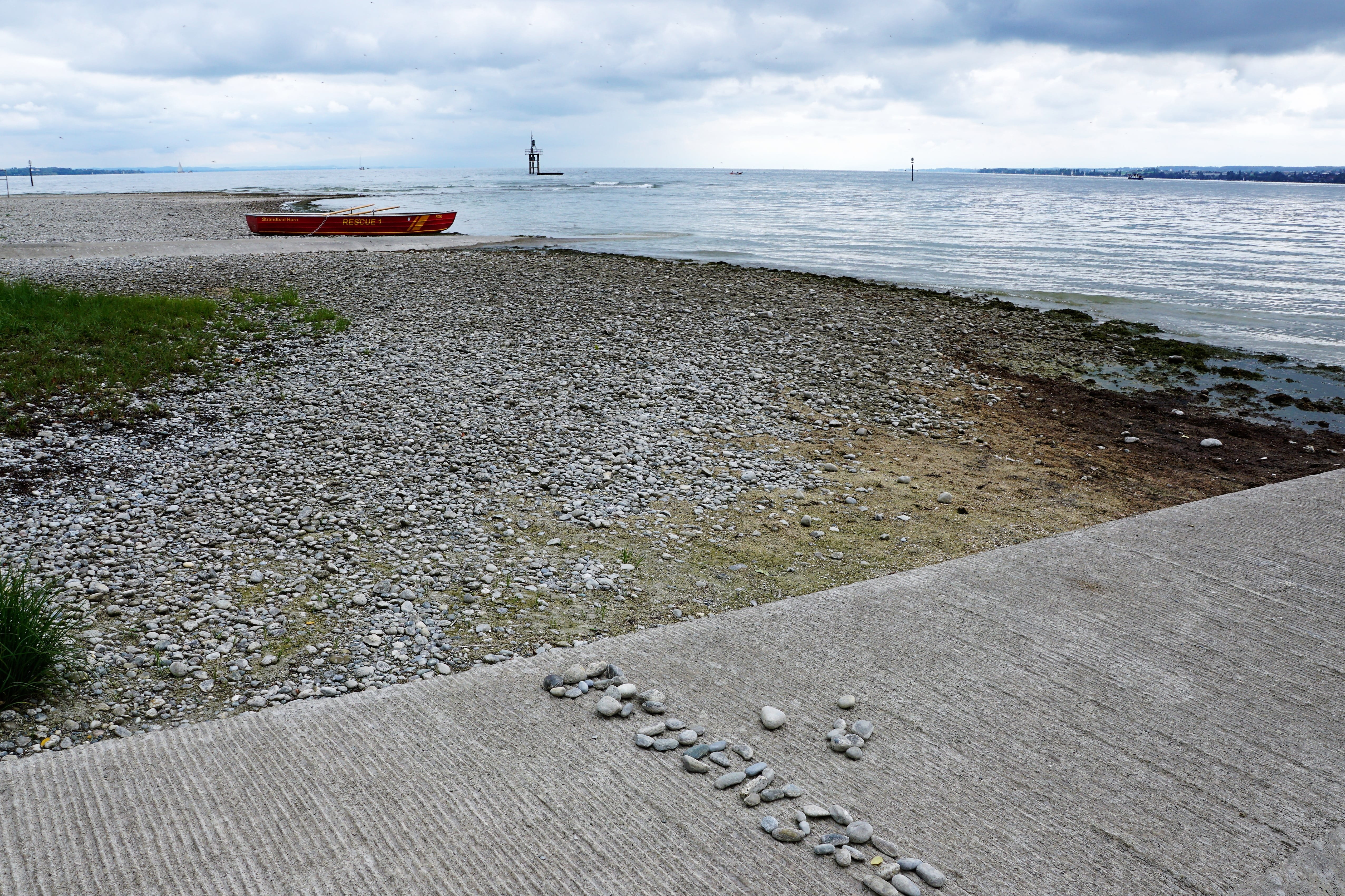 scenics - nature, stone, away, horizon, lake, meersburg, boat, lake constance, vacations, tranquil scene, water, storm, no people, concrete, land, nautical vessel, HD Wallpaper