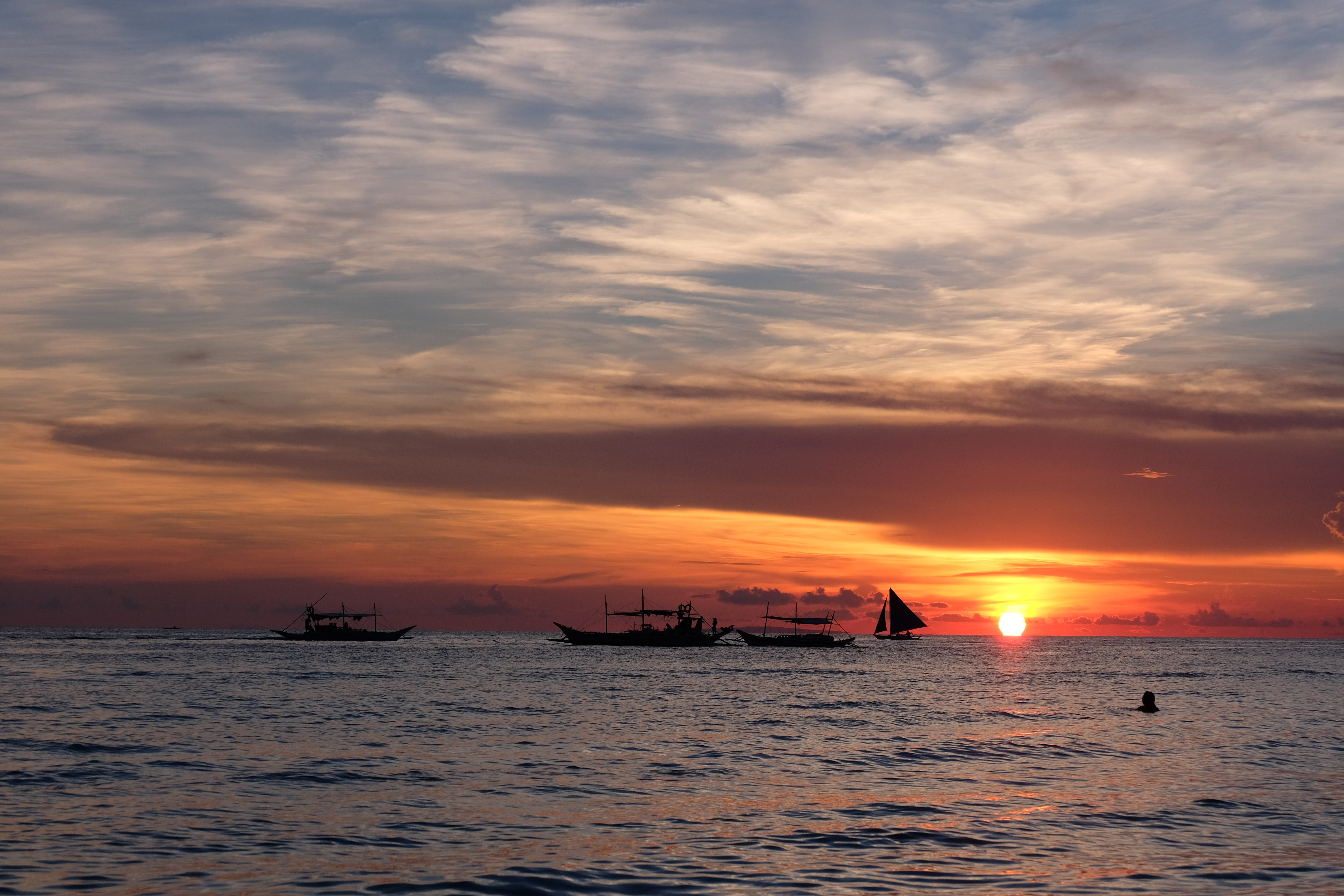 nature, ship, scenics - nature, sailing, golden hour, waterfront, sunset, philippines, 5K, boat, nautical vessel, mode of transportation, outdoors, beach, HD Wallpaper