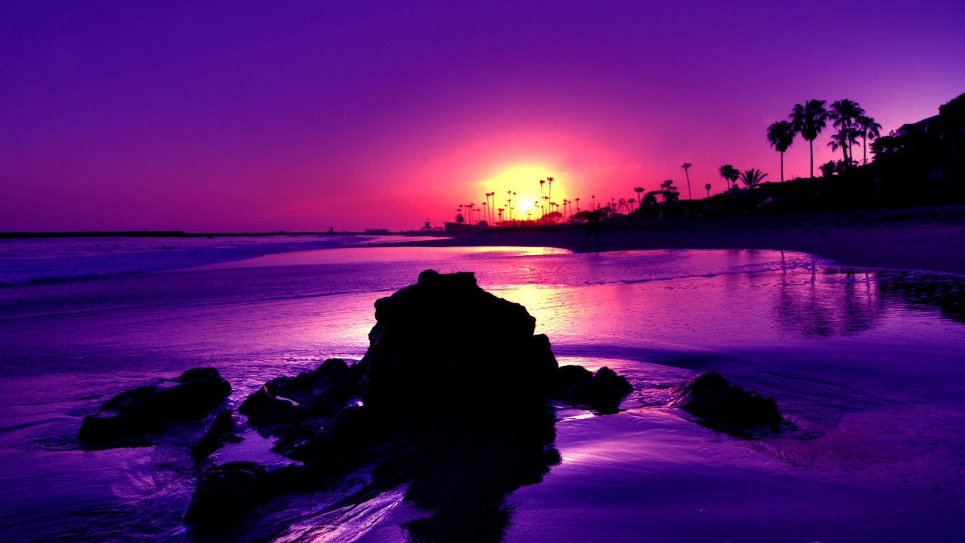 1920x1080, Purple Sunset, 4k pics, 1080P, sunset, Purple, HD Wallpaper