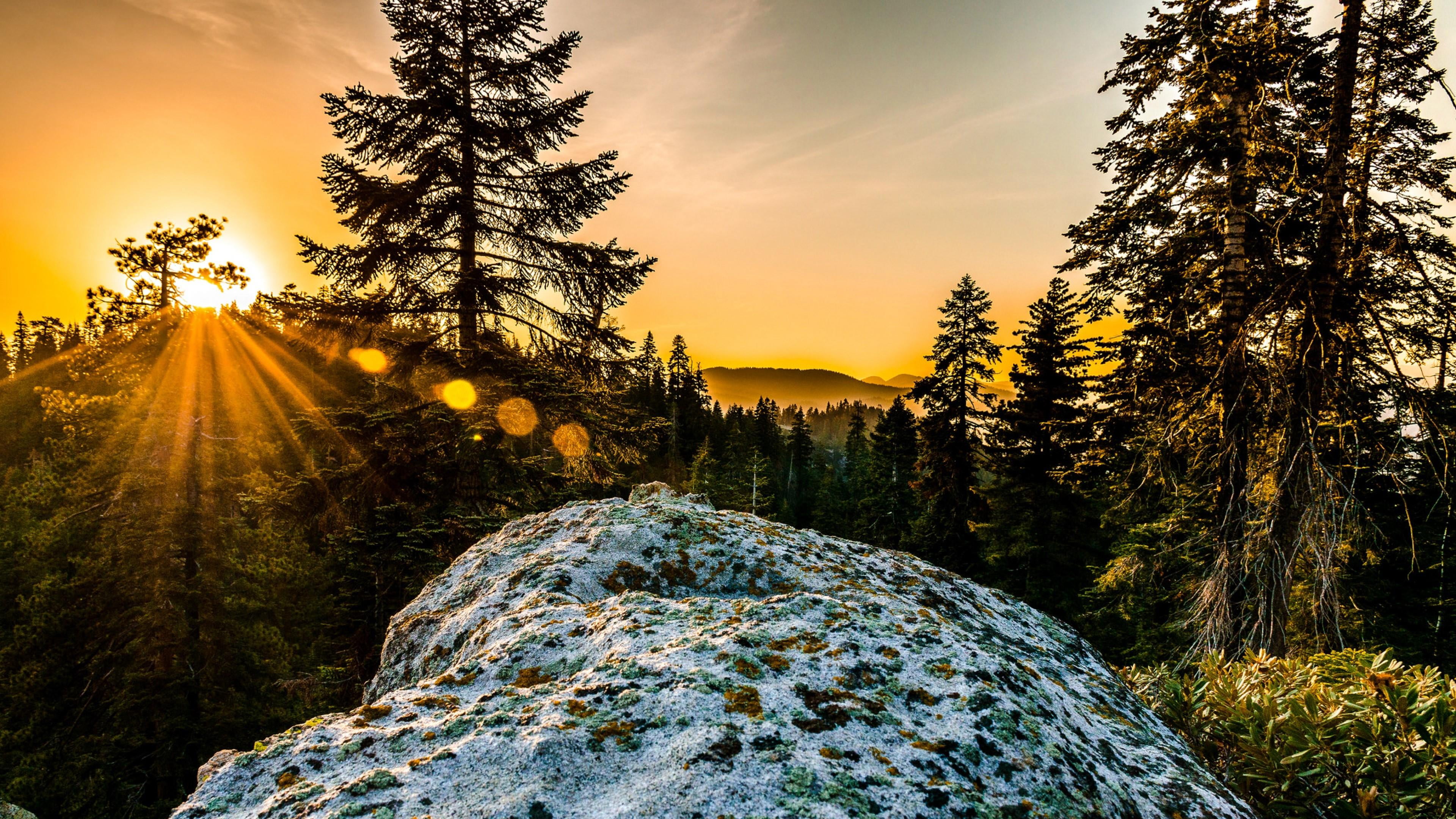 land, hill, nature, 4K, non-urban scene, beauty in nature, tranquil scene, solid, rock, scenics - nature, landscape, growth, tranquility, no people, sunbeam, HD Wallpaper