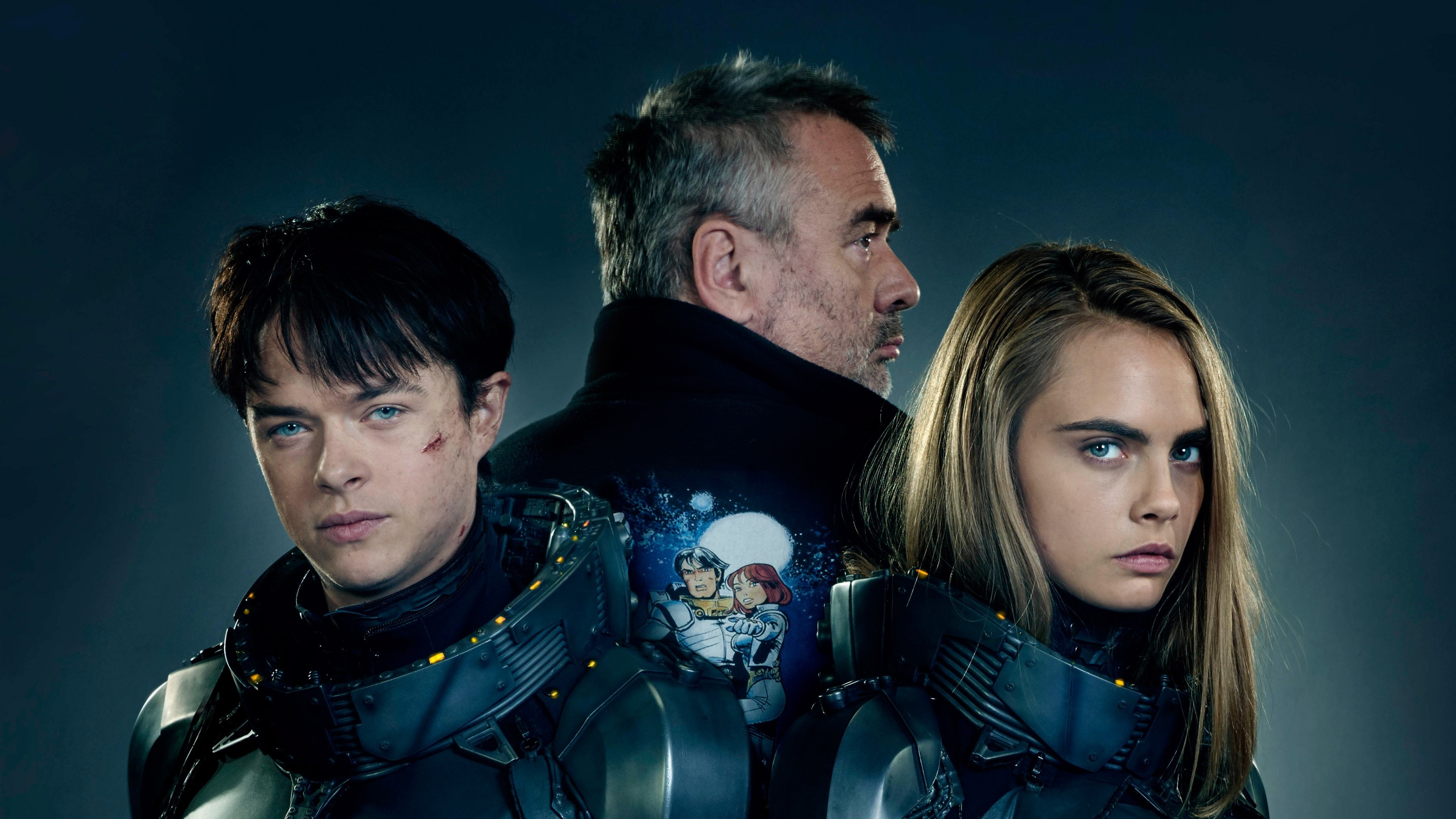 females, males, people, looking at camera, young men, group of people, clothing, men, young adult, adult, blue background, valerian and the city of a thousand planets 4k top  for pc, HD Wallpaper