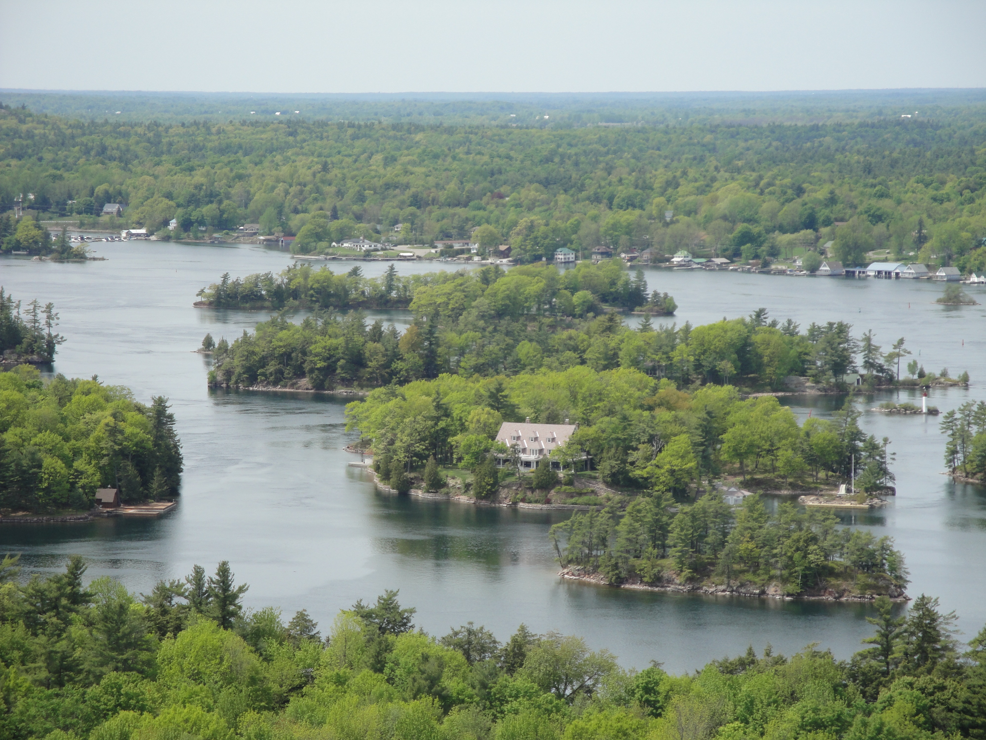 high angle view, idyllic, landscape, water, thousand island, non-urban scene, tranquil scene, day, forest, tranquility, nature, america, scenics - nature, HD Wallpaper