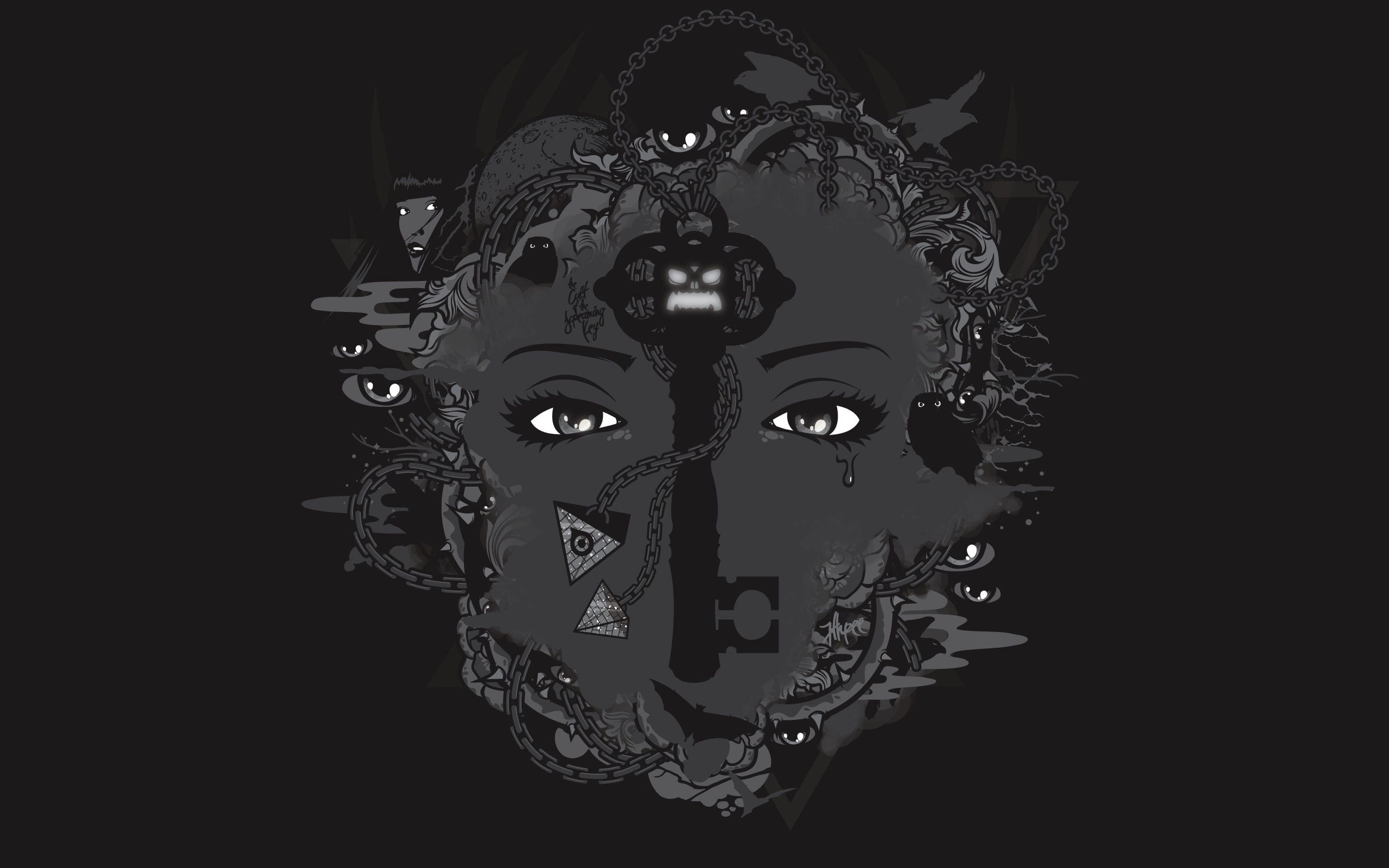 illuminated, carnival - celebration event, human representation, electricity, night, portrait, human Face, illustration, fashion, black Color, face, festival, HD Wallpaper