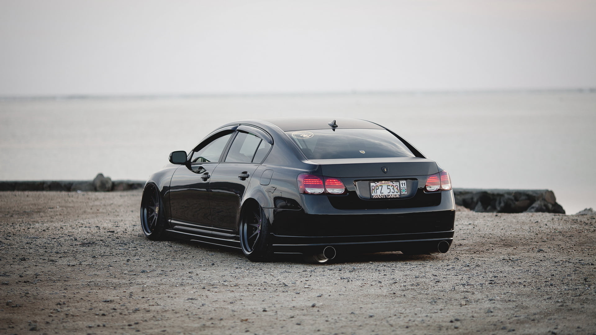 driving, tuning, outdoors, motor Vehicle, nature, speed, mode of Transport, sky, gs, black, Lexus, 1080P, sedan, land, luxury, horizon over water, car, HD Wallpaper
