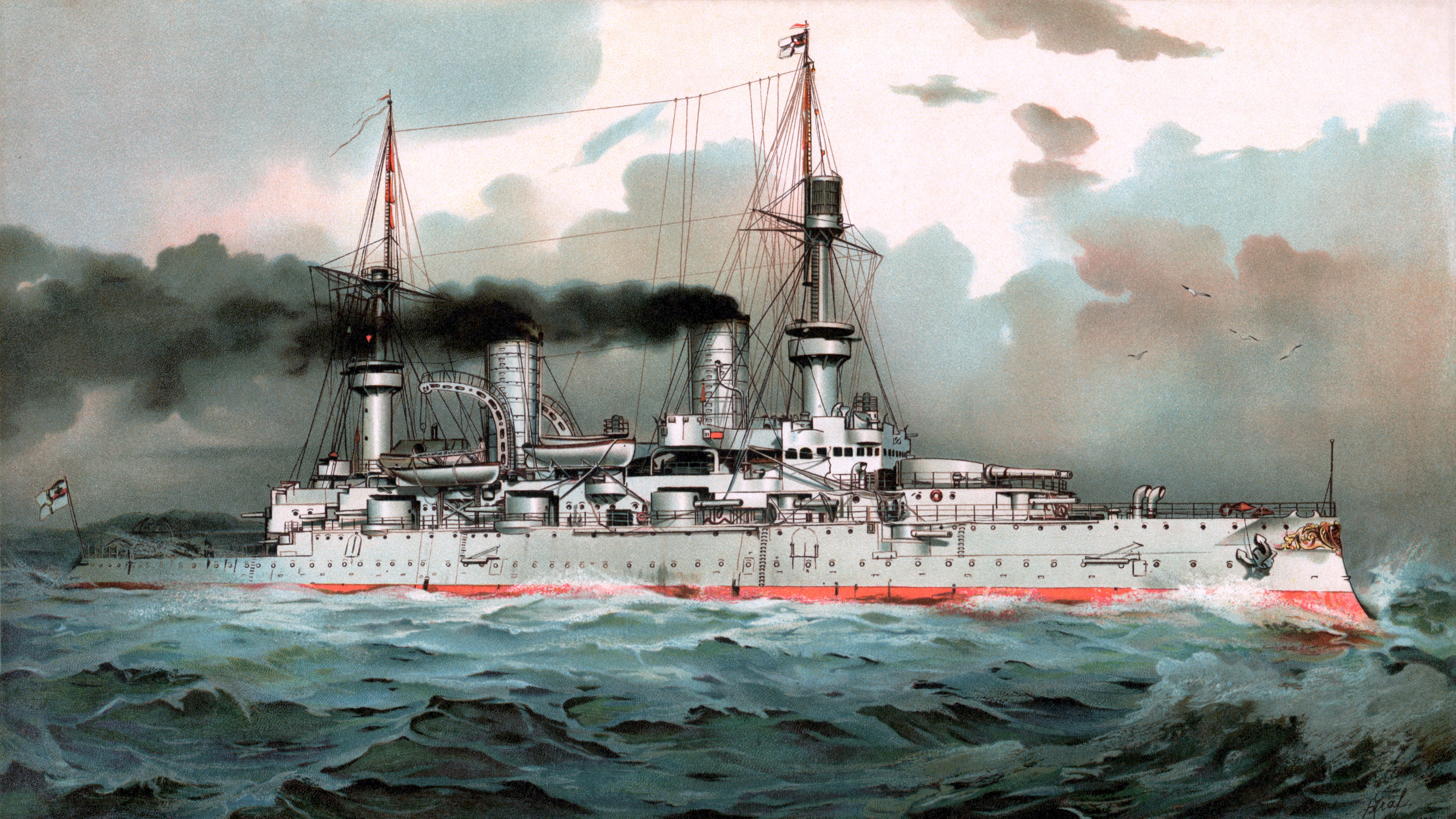 Warships, 8K, SMS Kaiser Wilhelm II, Battleship, German Navy, HD Wallpaper