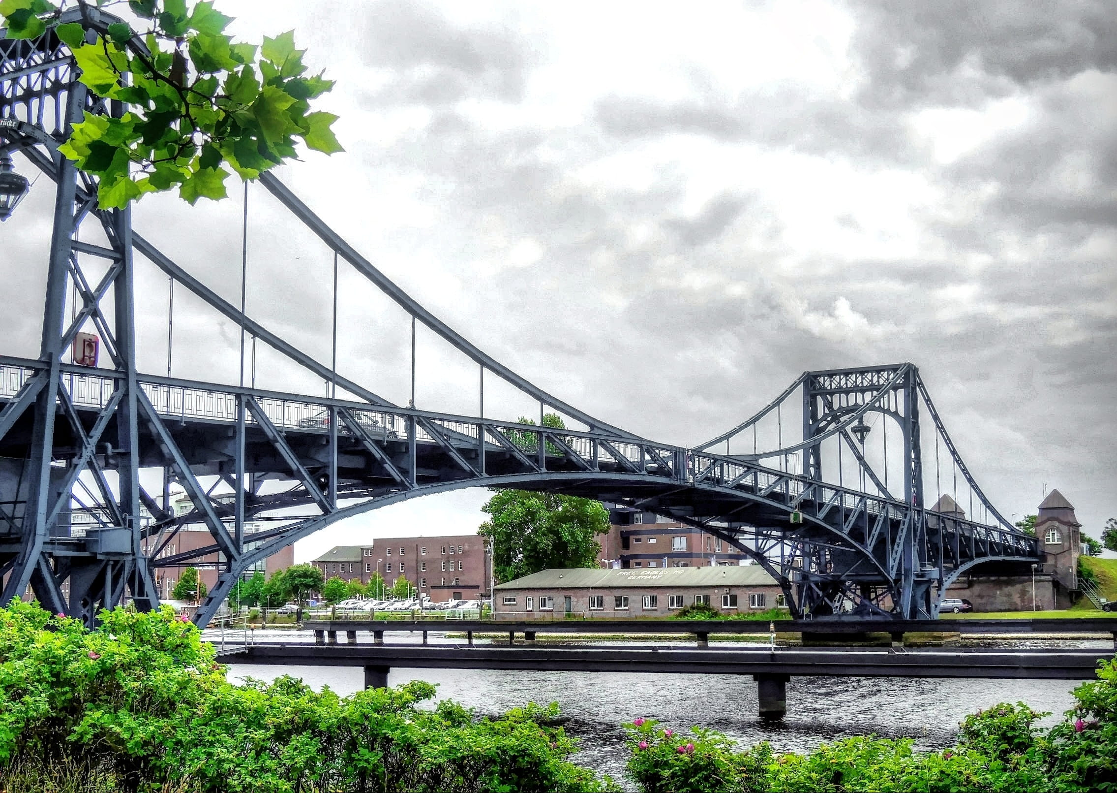 bridge - man made structure, cloud - sky, river, sky, outdoors, Bridge, travel destinations, steel bridge, day, architecture, connection, built structure, HD Wallpaper
