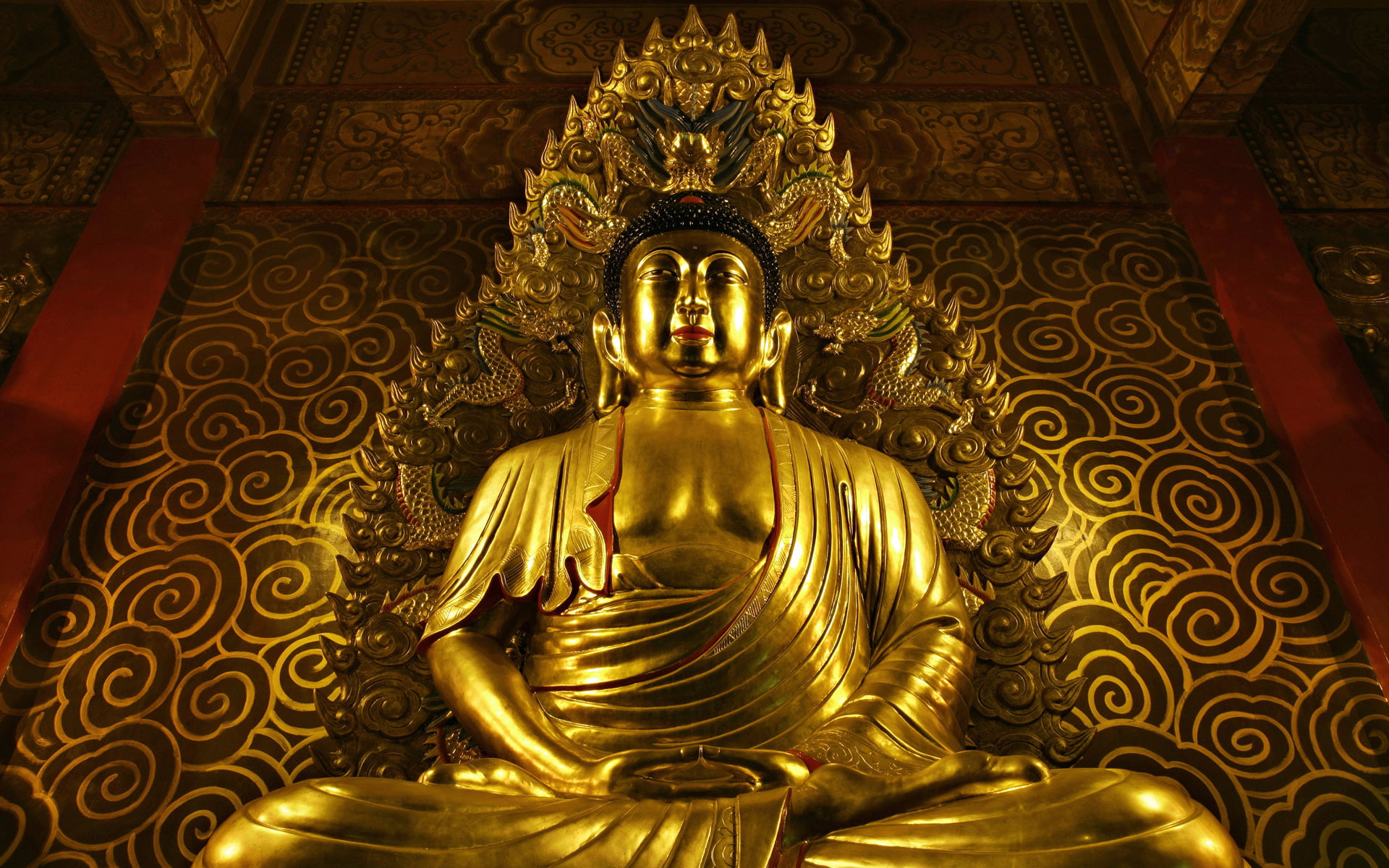 ornate, 1080P, beautiful, belief, craft, idol, gold, art and craft, sculpture, statue, place of worship, human representation, spirituality, built structure, HD Wallpaper