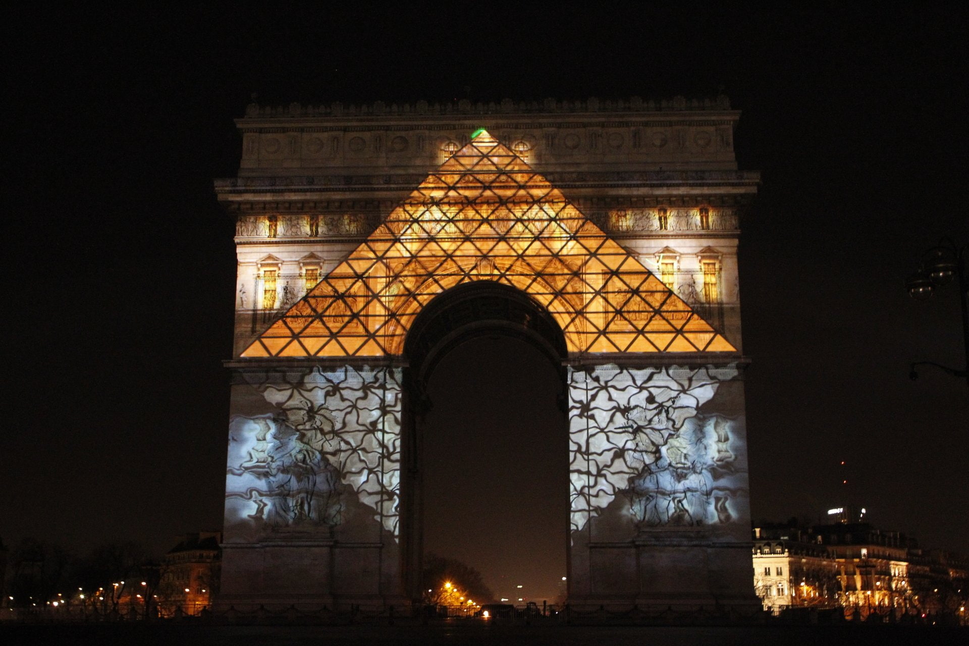 Monument, Light, Night, 1080P, Paris, Monuments, Arc De Triomphe, Pyramid, France, HD Wallpaper