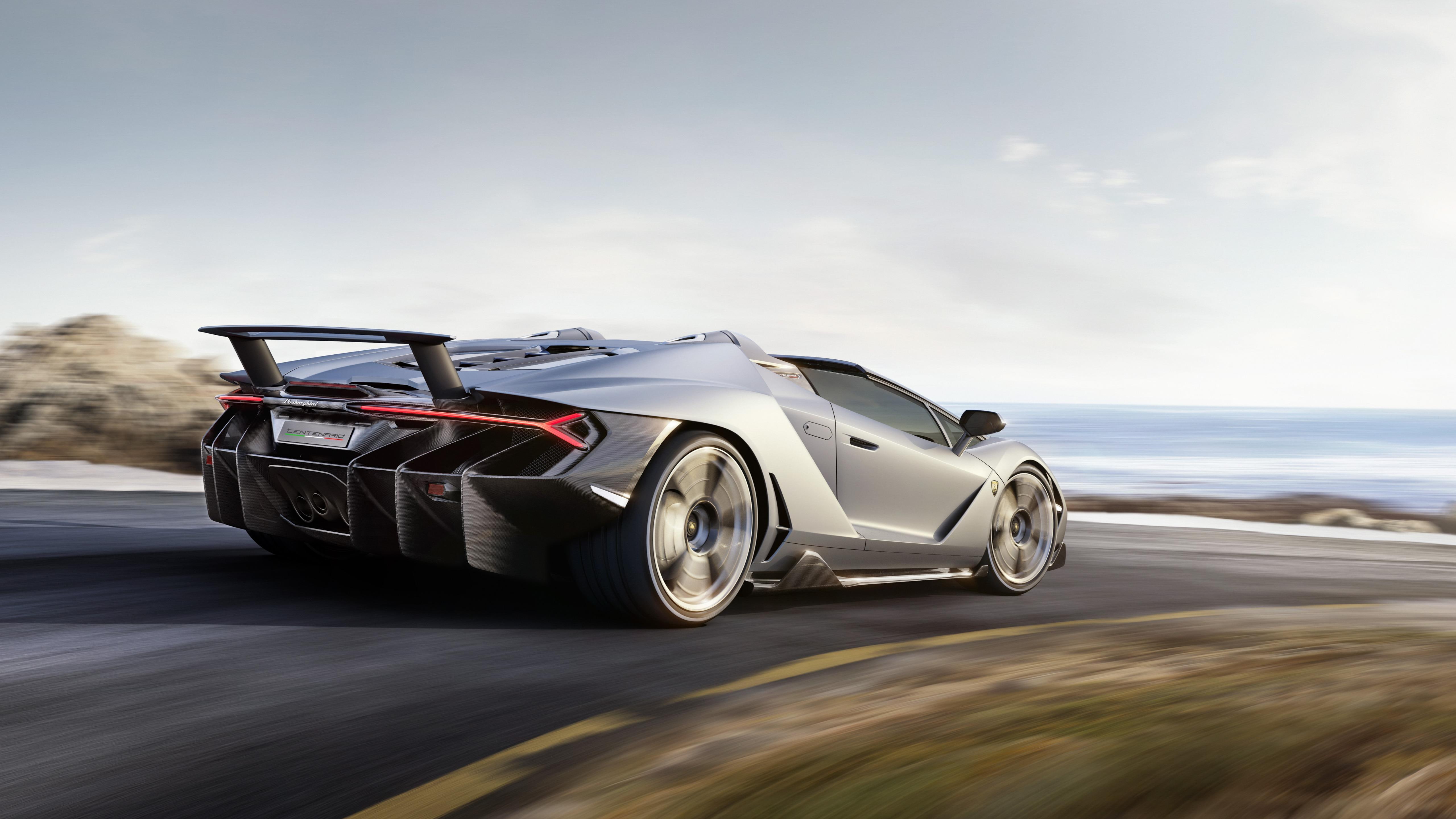 speed, roadster, 2017, 5K, rim, lamborghini centenario, supercar, motion, lamborghini, luxury car, black car, HD Wallpaper
