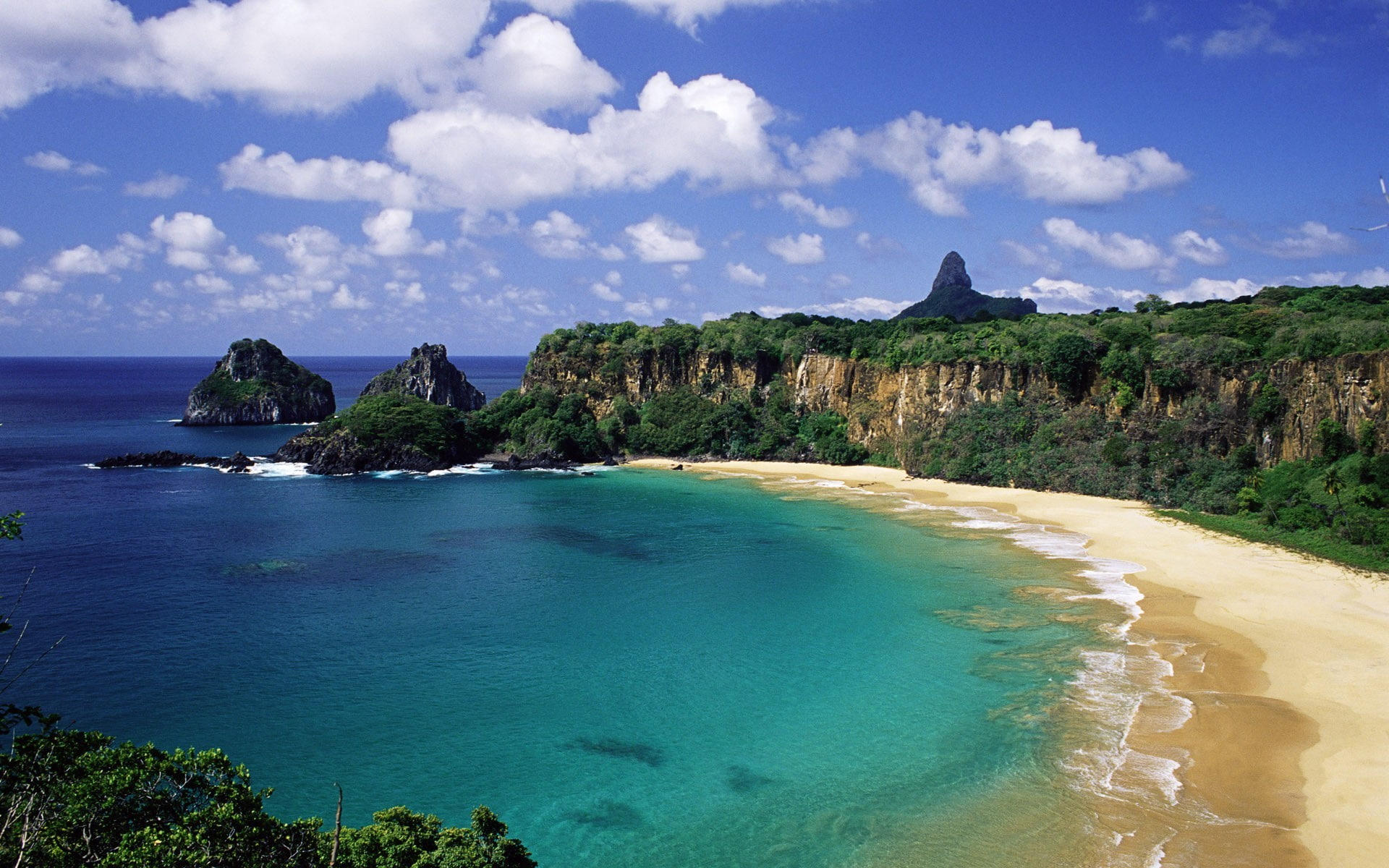 landscape, sea, beach, Brazil, cliff, nature, 1080P, HD Wallpaper