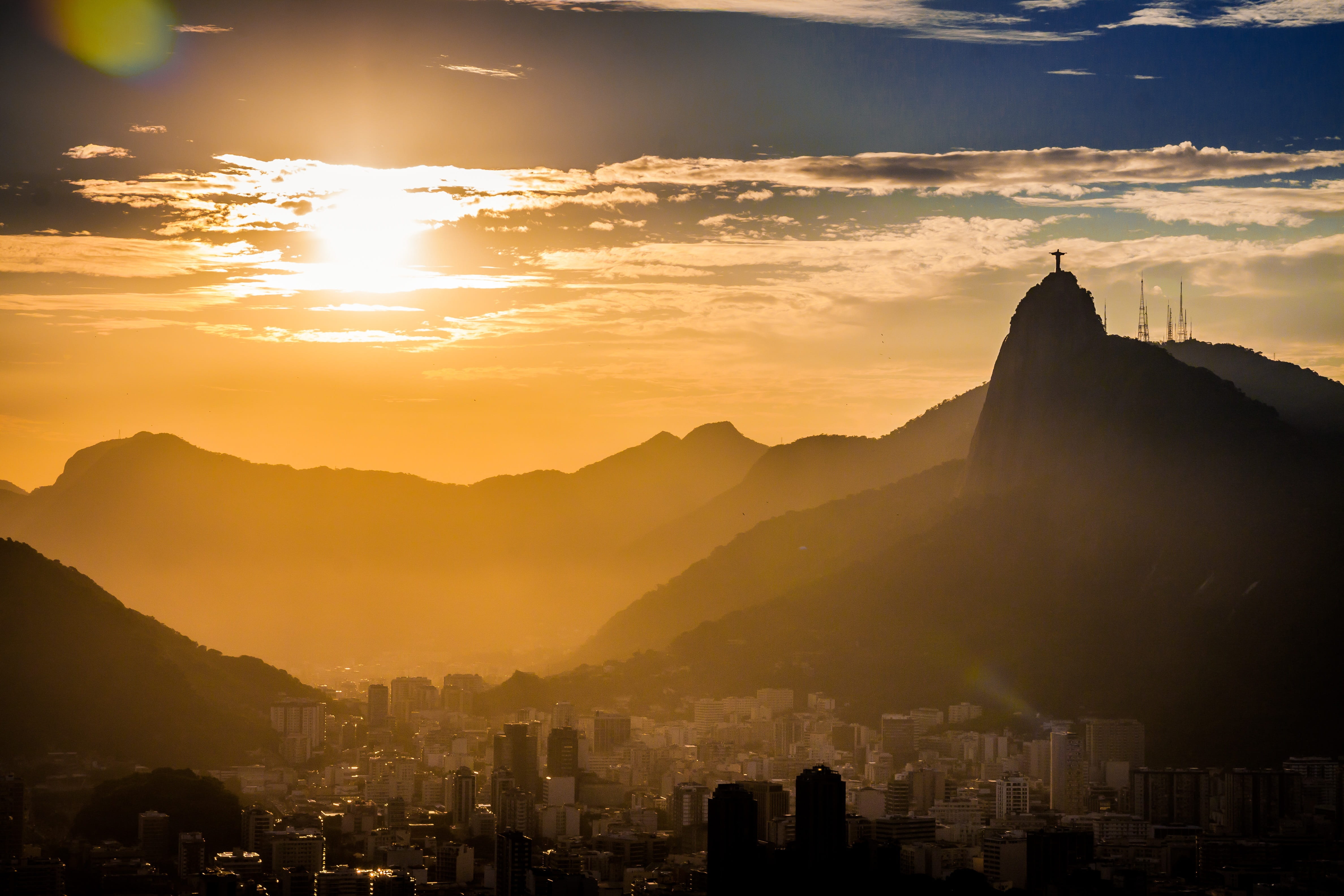 sun, building, cloud - sky, landscape, cityscape, city, white, architecture, janeiro, 4K, brazil, near, no people, rio de janeiro, office building exterior, HD Wallpaper