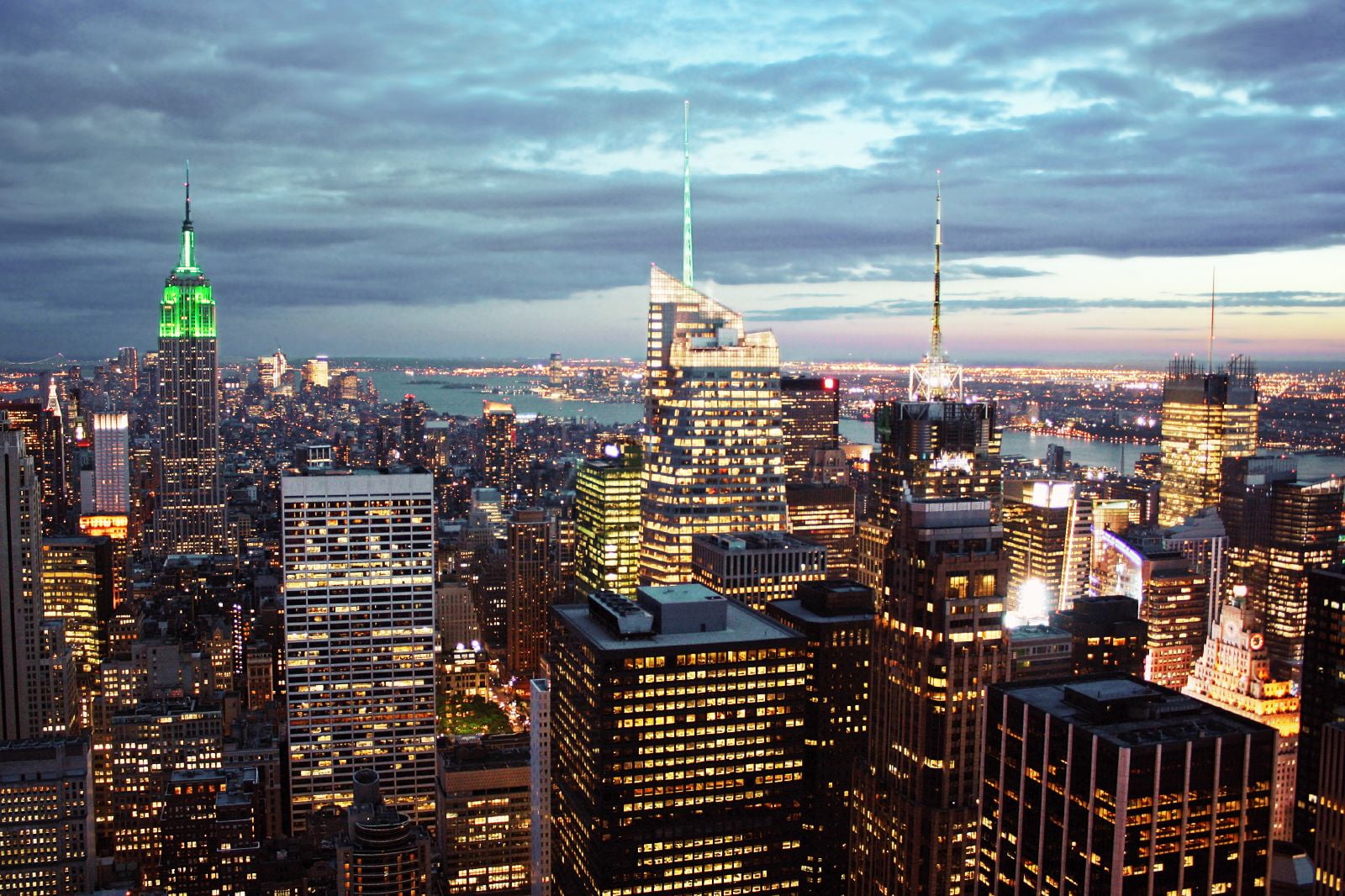 shallow, aerial View, bryant park, Rockefeller Center, manhattan - New York City, urban Skyline, urban Scene, city, buildings, architecture, midtown  manhattan, HD Wallpaper
