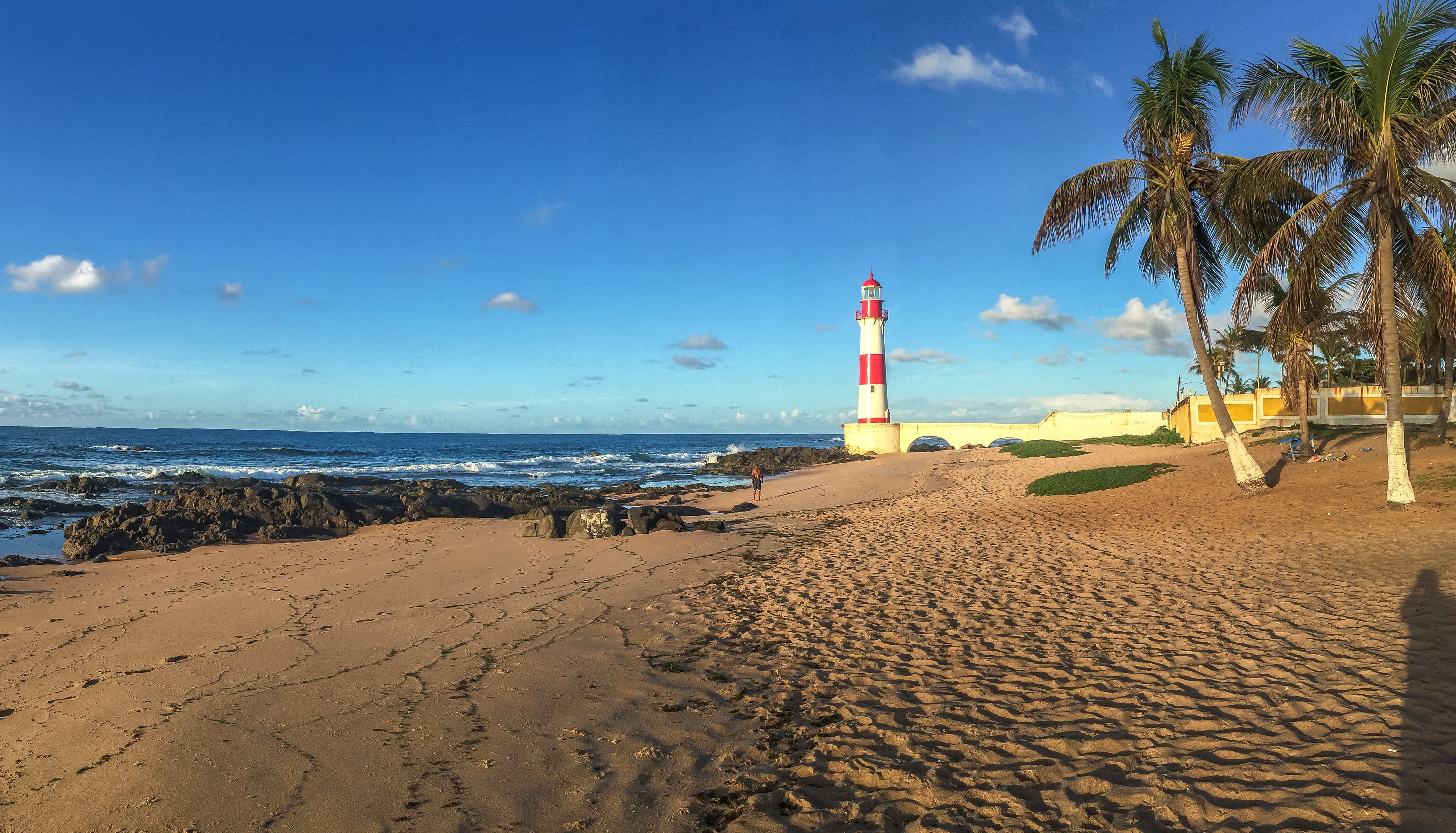 scenery, lighthouses, 4K, nature, palma, salvador, brazil, beach, coast, sky, bahia, HD Wallpaper
