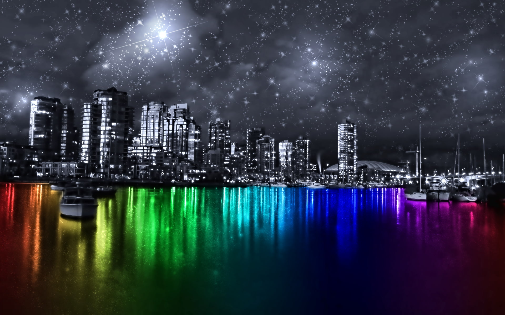 cities, multicolor, vancouver, 1080P, HD Wallpaper