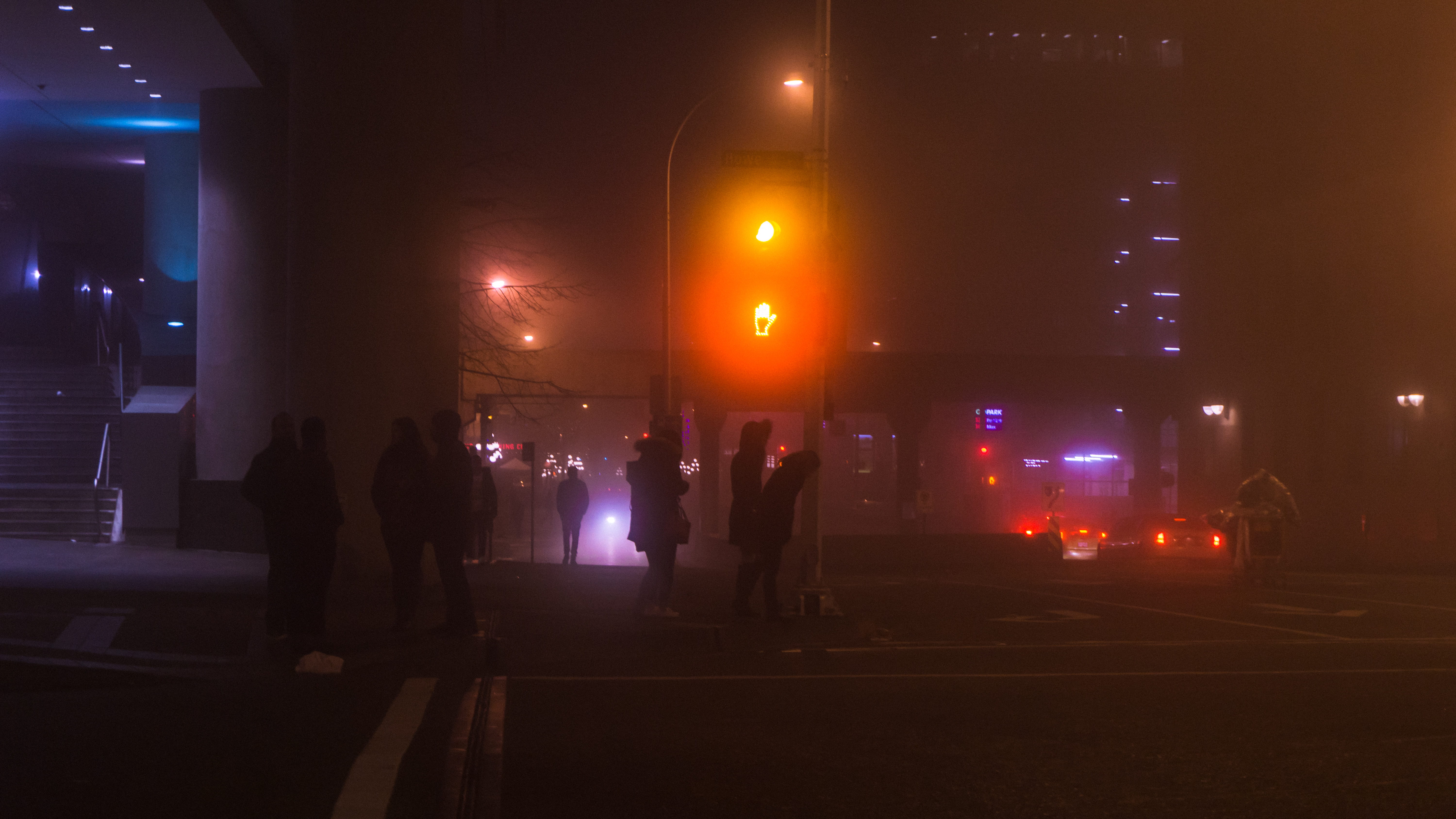 dark, nightlife, street, group of people, downtown, building exterior, mystery, beautiful, streets, real people, transportation, lifestyles, quiet, pedestrians, HD Wallpaper