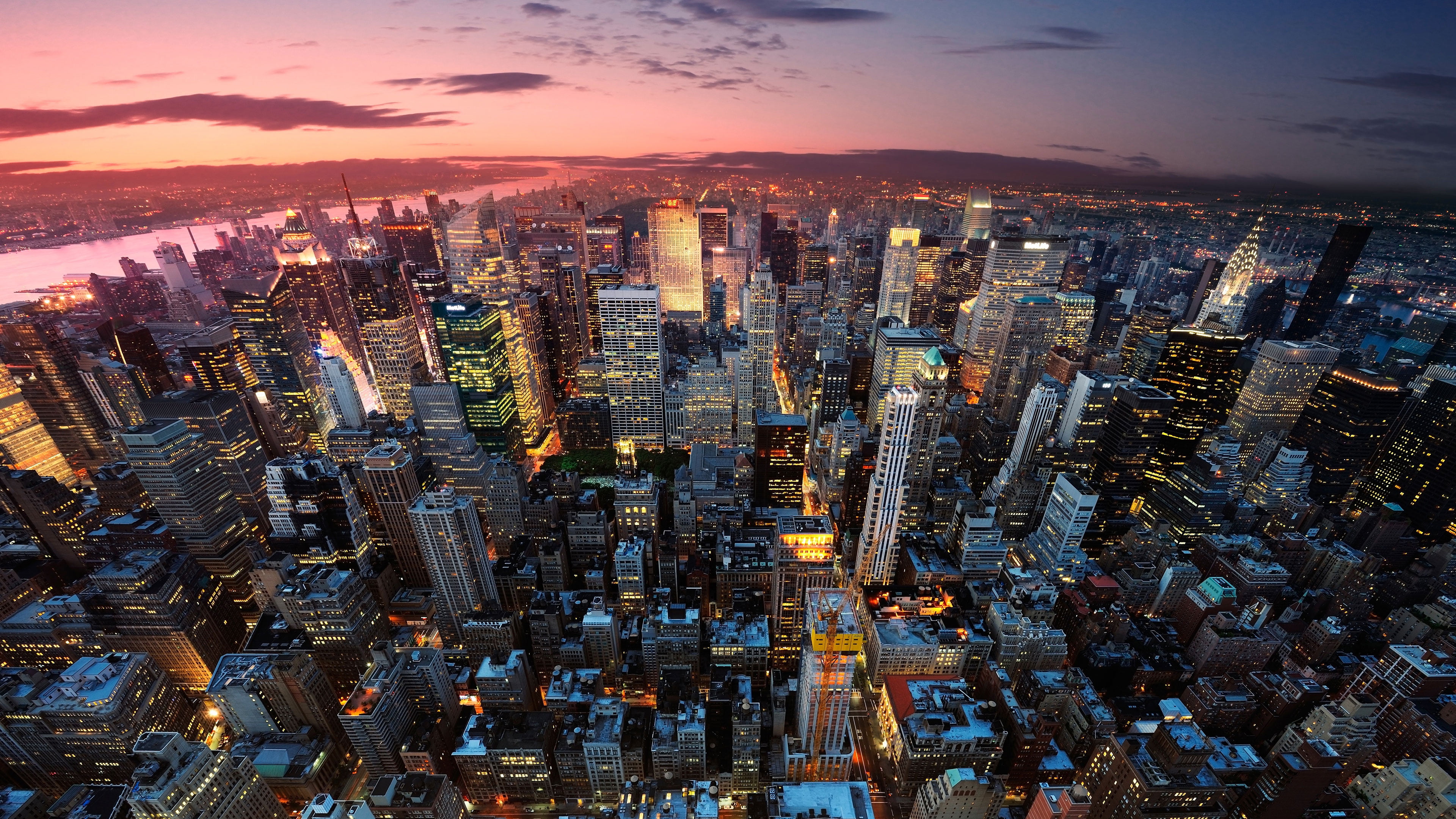 urban Scene, asia, illuminated, city, high Angle View, uSA, modern, travel Destinations, urban Skyline, travel, outdoors, city Life, cityscape, dusk, sunset, HD Wallpaper
