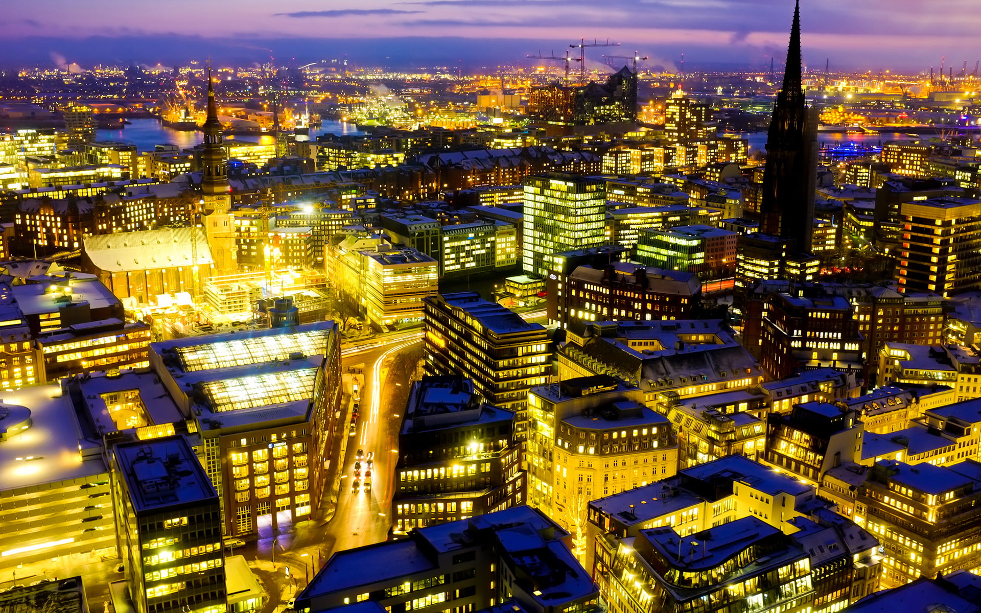 city, night, buildings, photo, hd, scapes, cityscape, 1080P, HD Wallpaper
