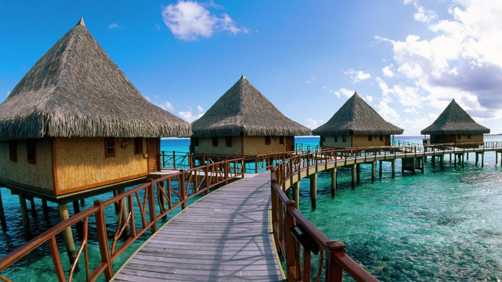 french, cute, hotel, cozy, bugalow, 1080P, kia, polynesia, isls, beautiful, islands-french-polynesia-hotel-kia-lagoon- dream, beach, lagoon, island, HD Wallpaper