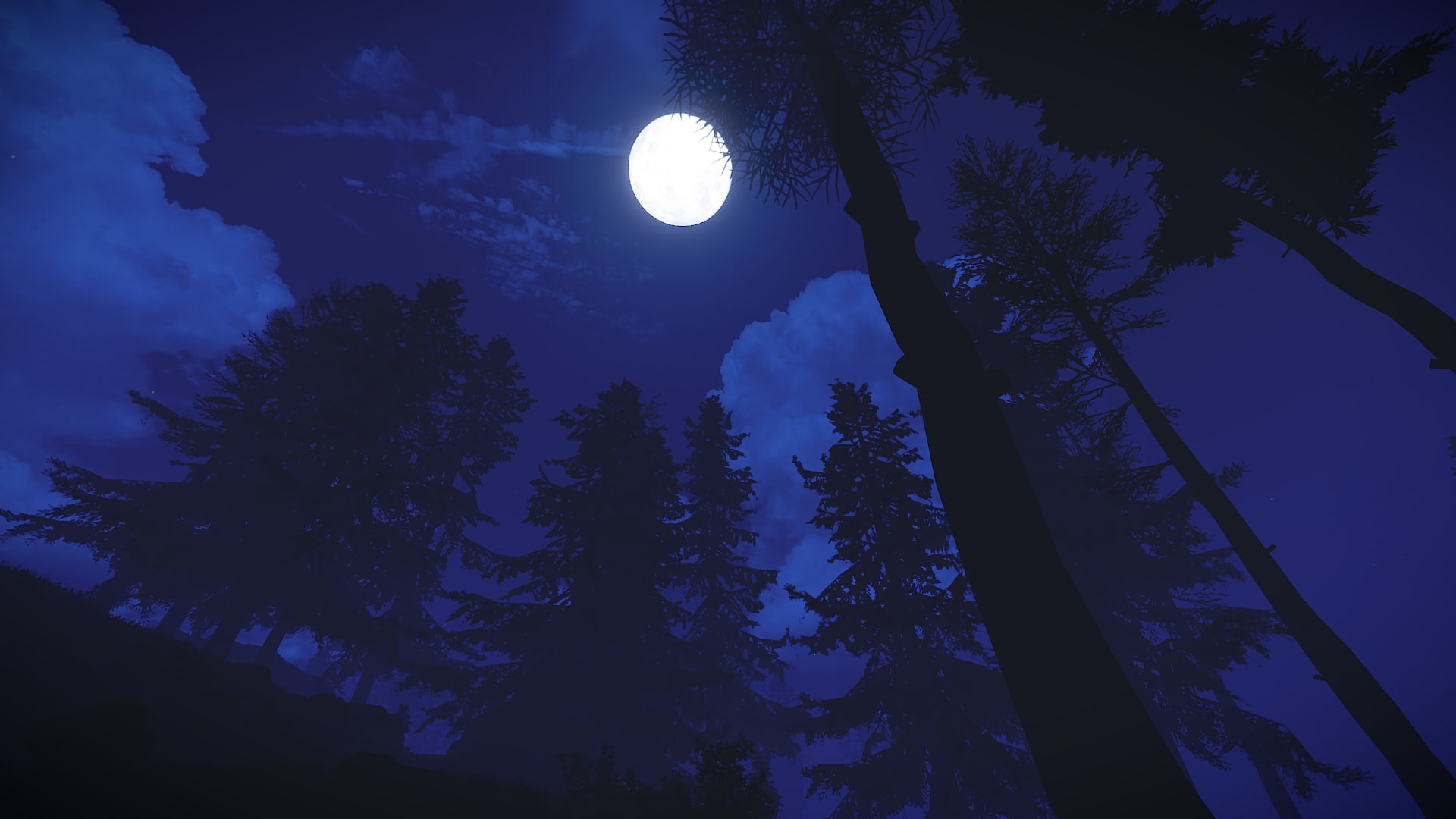 rust, 1080P, night, trees, video games, Moon, HD Wallpaper