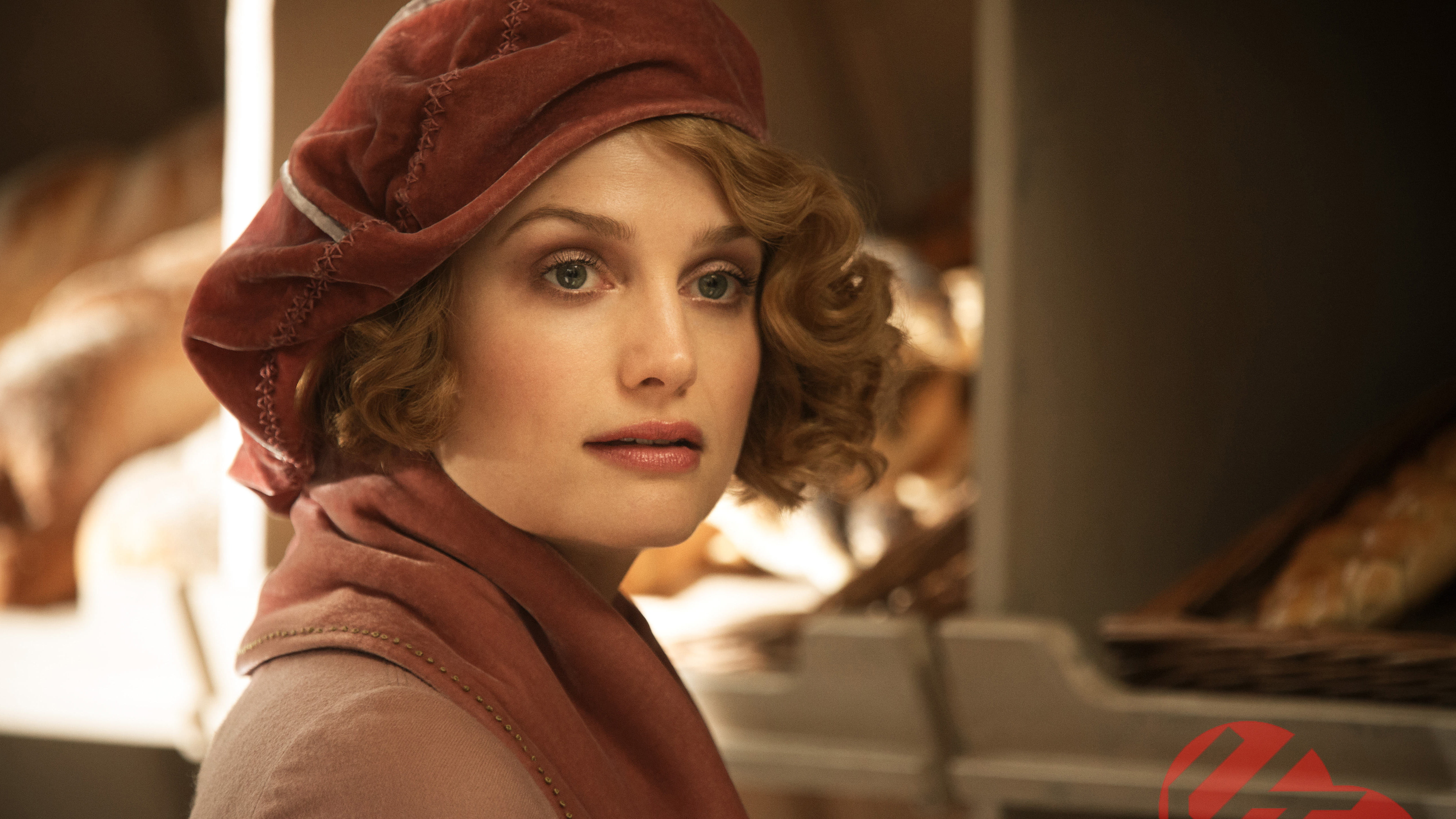 hat, Fantastic Beasts and Where to Find Them, red, woman, wearing, Alison Sudol, brown, 5K, HD Wallpaper