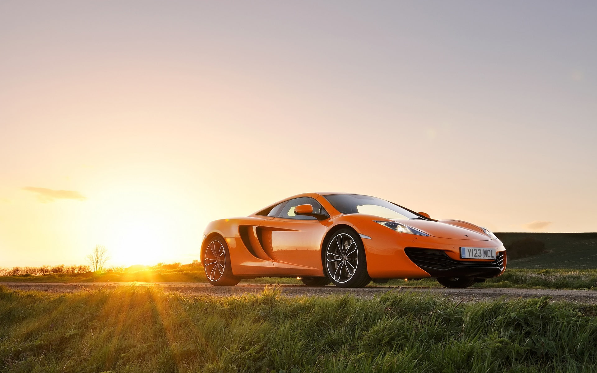 Orange, c, 1080P, Glare, McLaren, Supercar, Sun, mp, HD Wallpaper