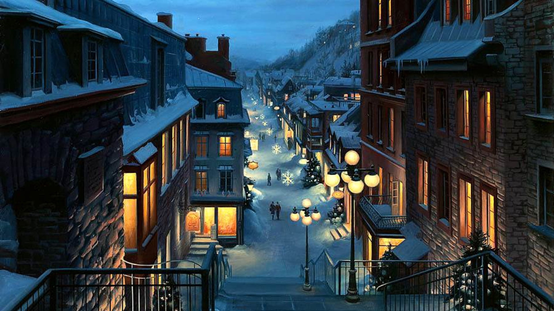 europe, famous Place, no People, night, switzerland, built Structure, town, residential District, sky, outdoors, cultures, facade, wood - Material, snow, HD Wallpaper
