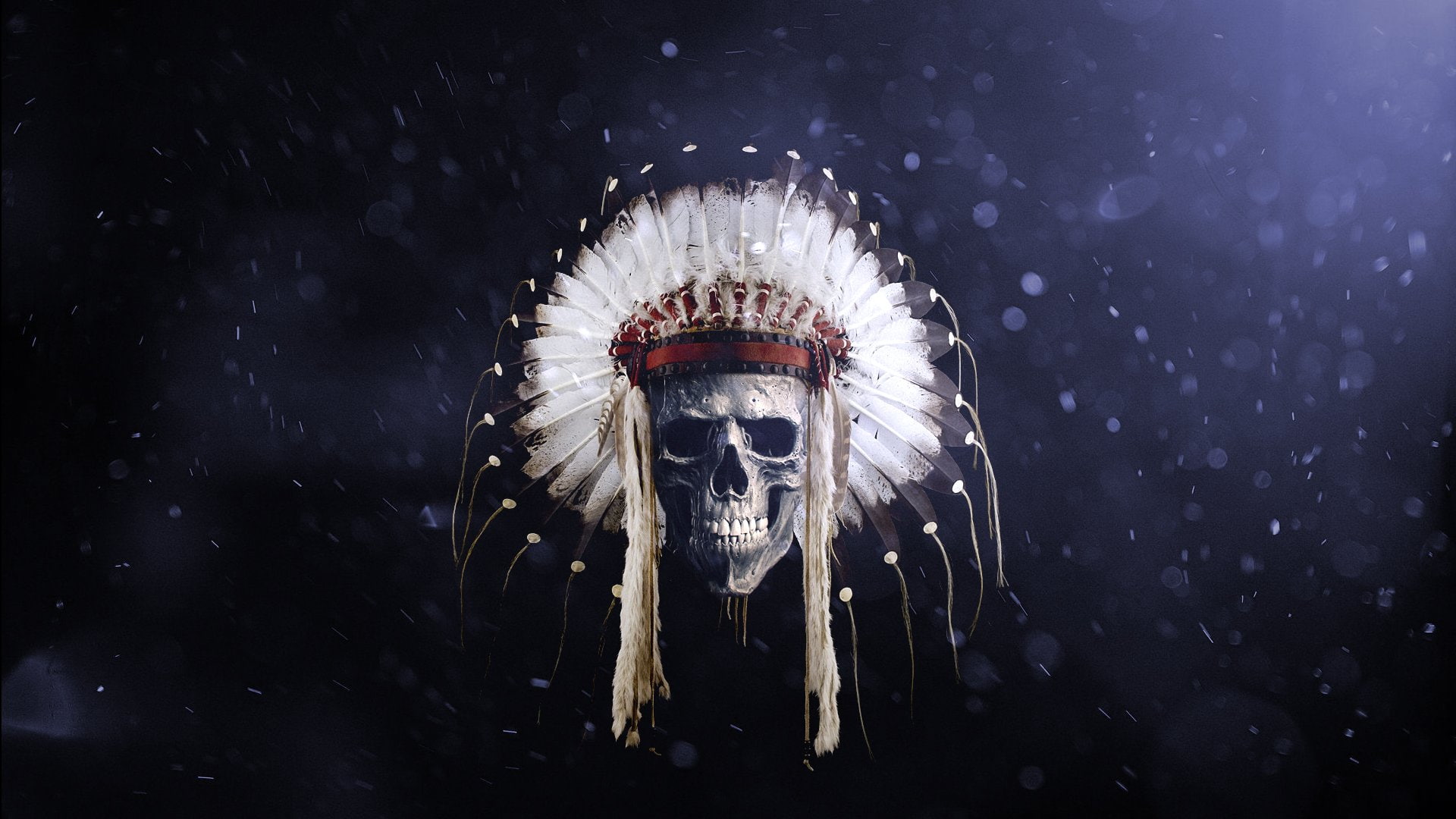 headband, Native American Clothing, skull, 1080P, feathers, HD Wallpaper