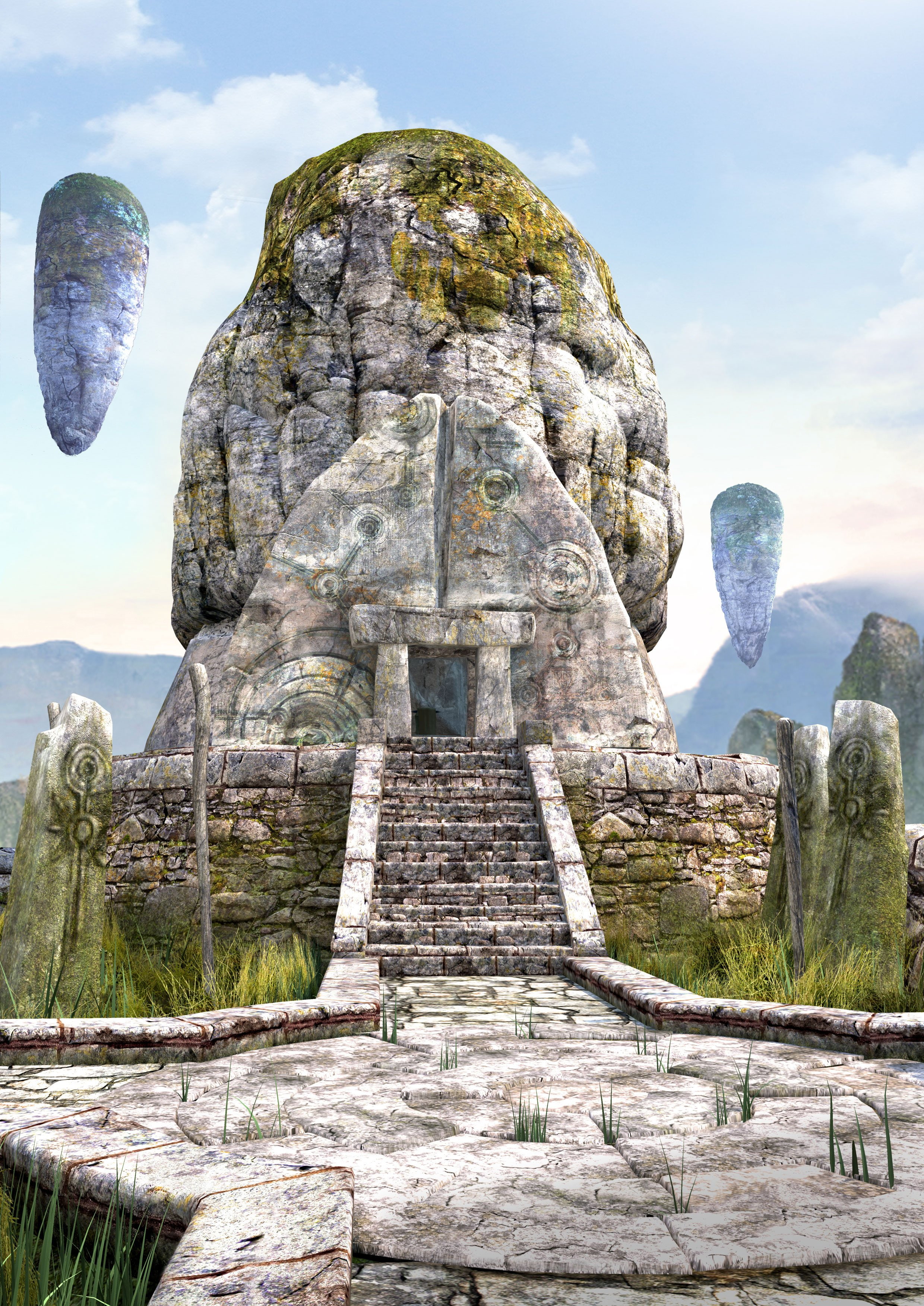 religion, Myst, the past, sky, history, landscape, cloud - sky, Myst: Revelation, craft, tourism, video games, art and craft, outdoors, scenics - nature, Phone HD Wallpaper