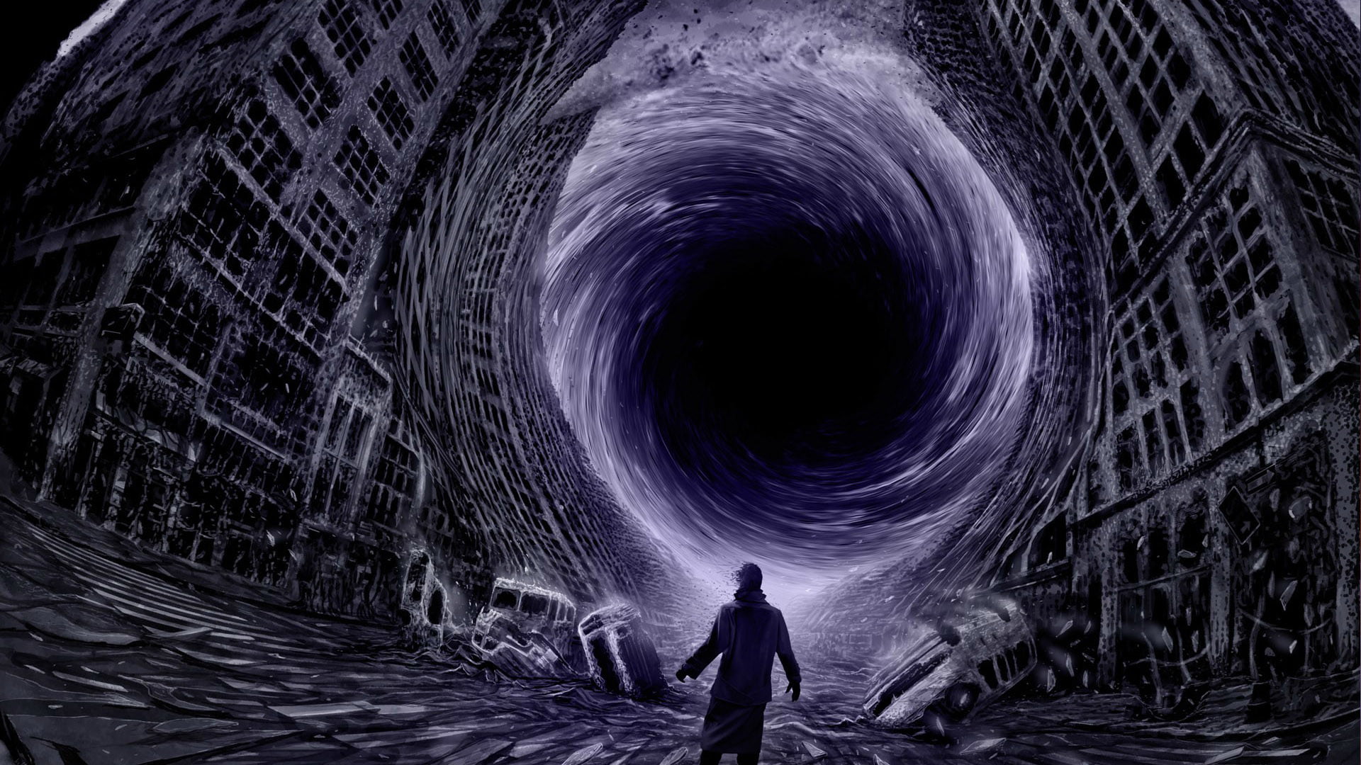 people, fantasy, rear view, dark, motion, tunnel, architecture, light, silhouette, power in nature, outdoors, wall, mystery, circle, old, long exposure, HD Wallpaper