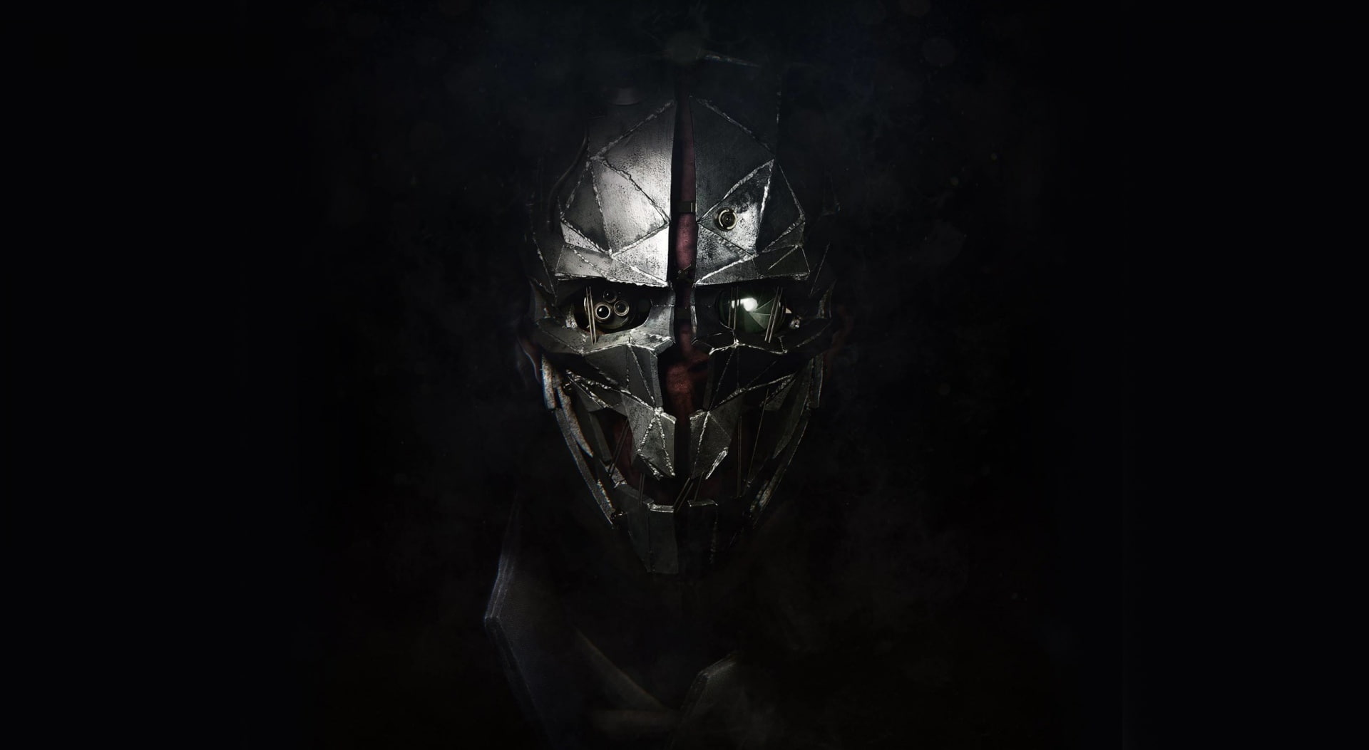 mystery, corvo, studio shot, headshot, red, Games, 1080P, horror, gray, anger, one person, Other Games, dishonored, aggression, attan, looking at camera, HD Wallpaper