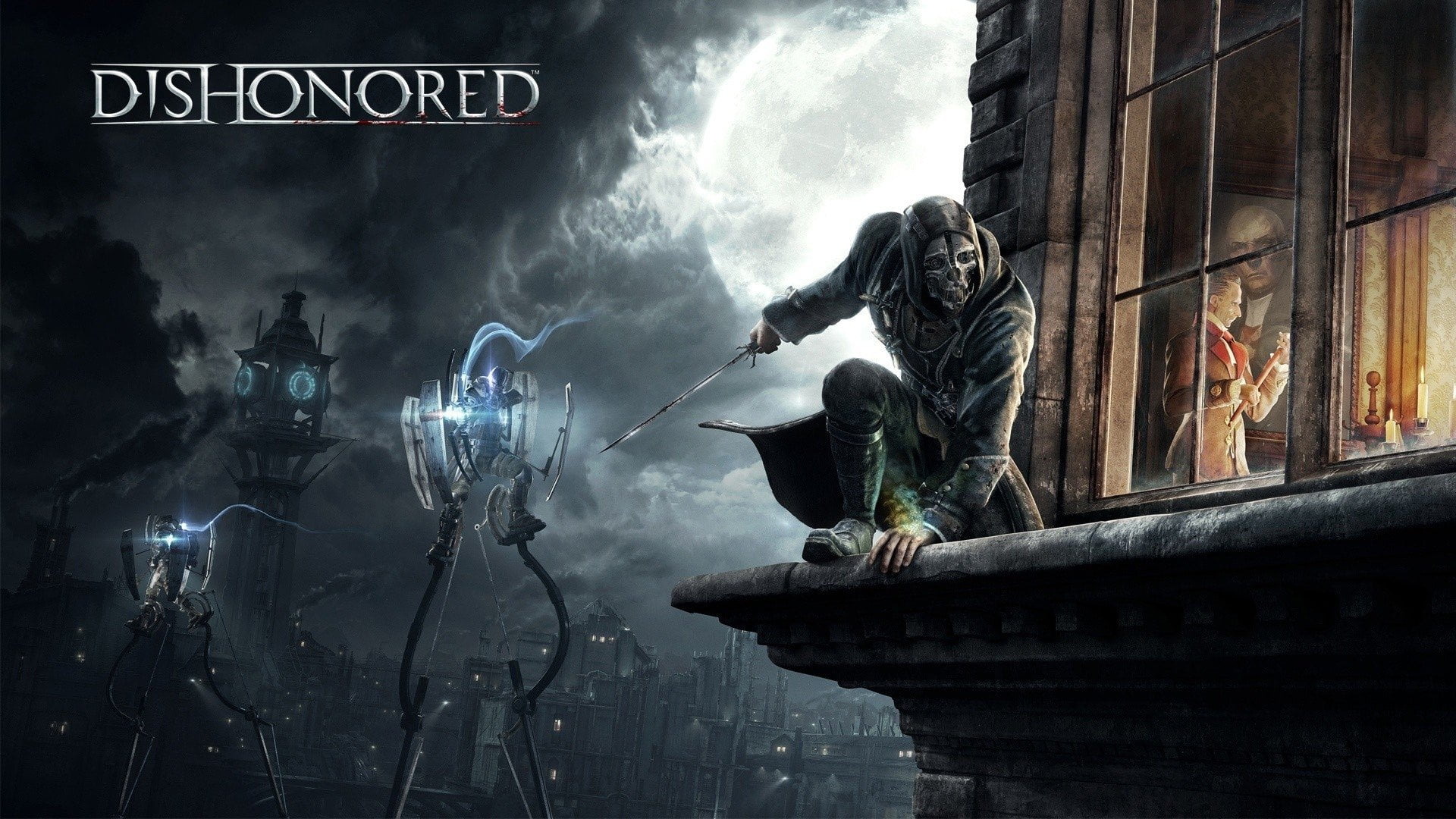human representation, creativity, digital composite, cloud - sky, digital, architecture, communication, 1080P, city, Dishonored, statue, nature, HD Wallpaper