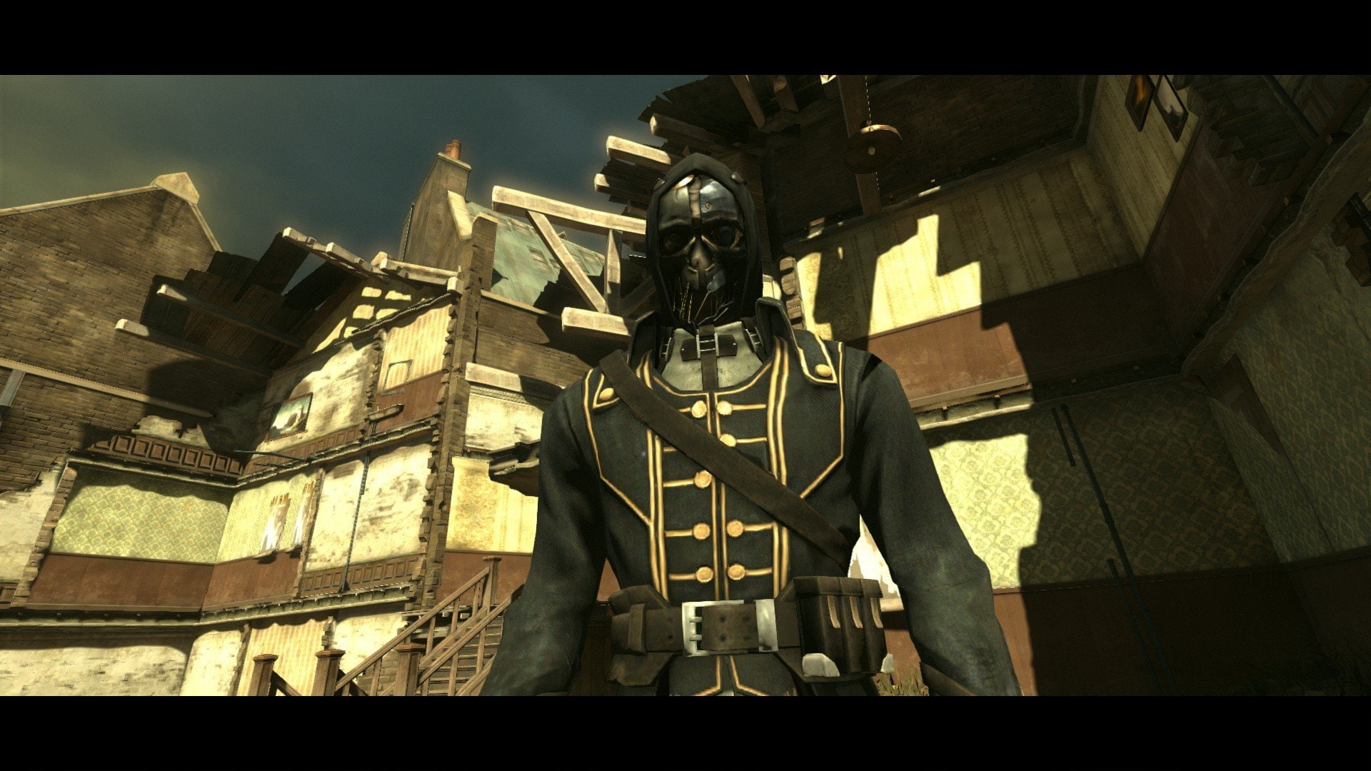 male likeness, built structure, building exterior, city, sunlight, low angle view, no people, dishonored corvo attano video games, building, auto post production filter, HD Wallpaper