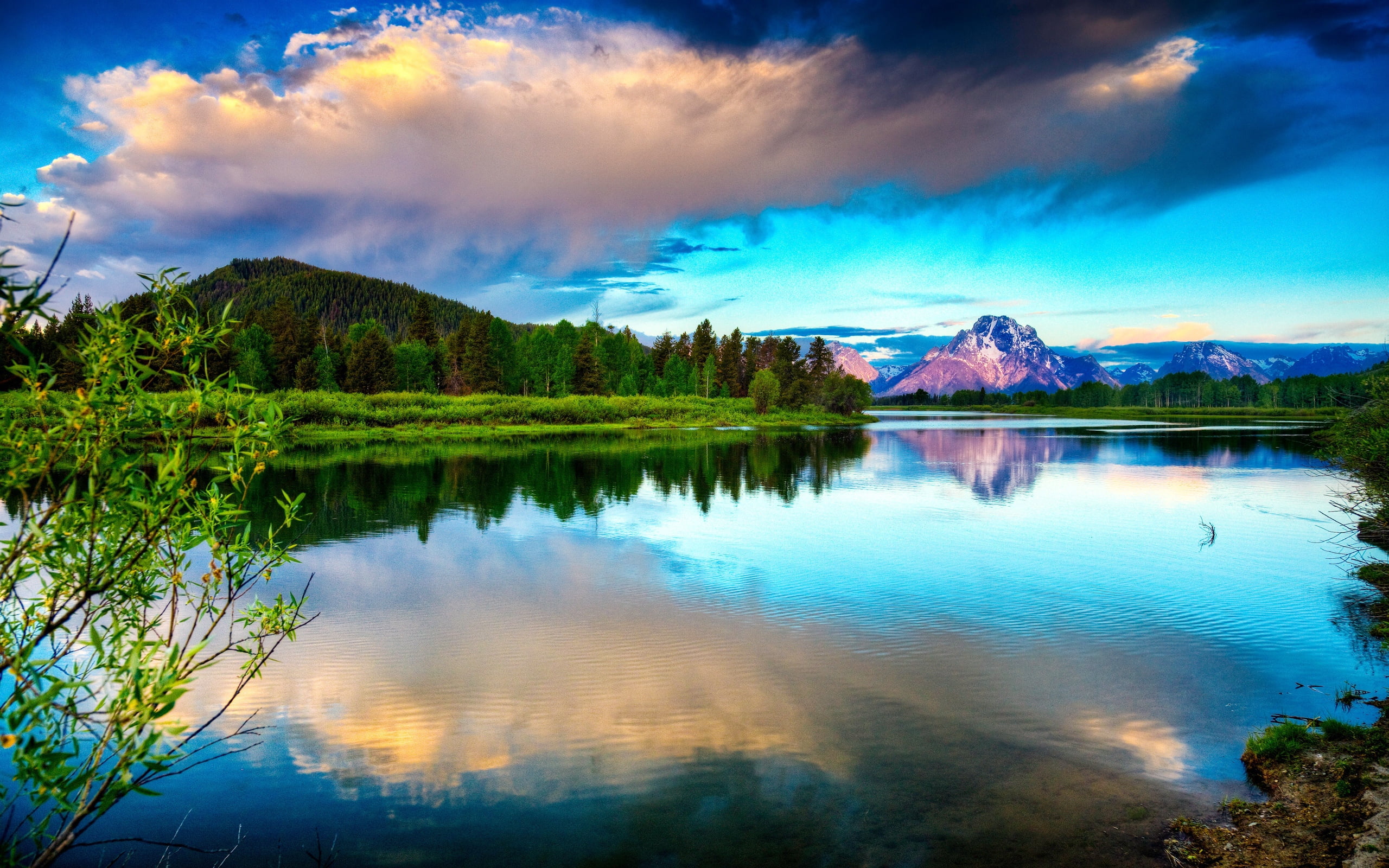 reflection, mountain, tourism, landscape, pond, rock - Object, lake, tree, waterfront, 2K, panoramic, travel, trees, scenics - nature, summer, tranquil Scene, HD Wallpaper