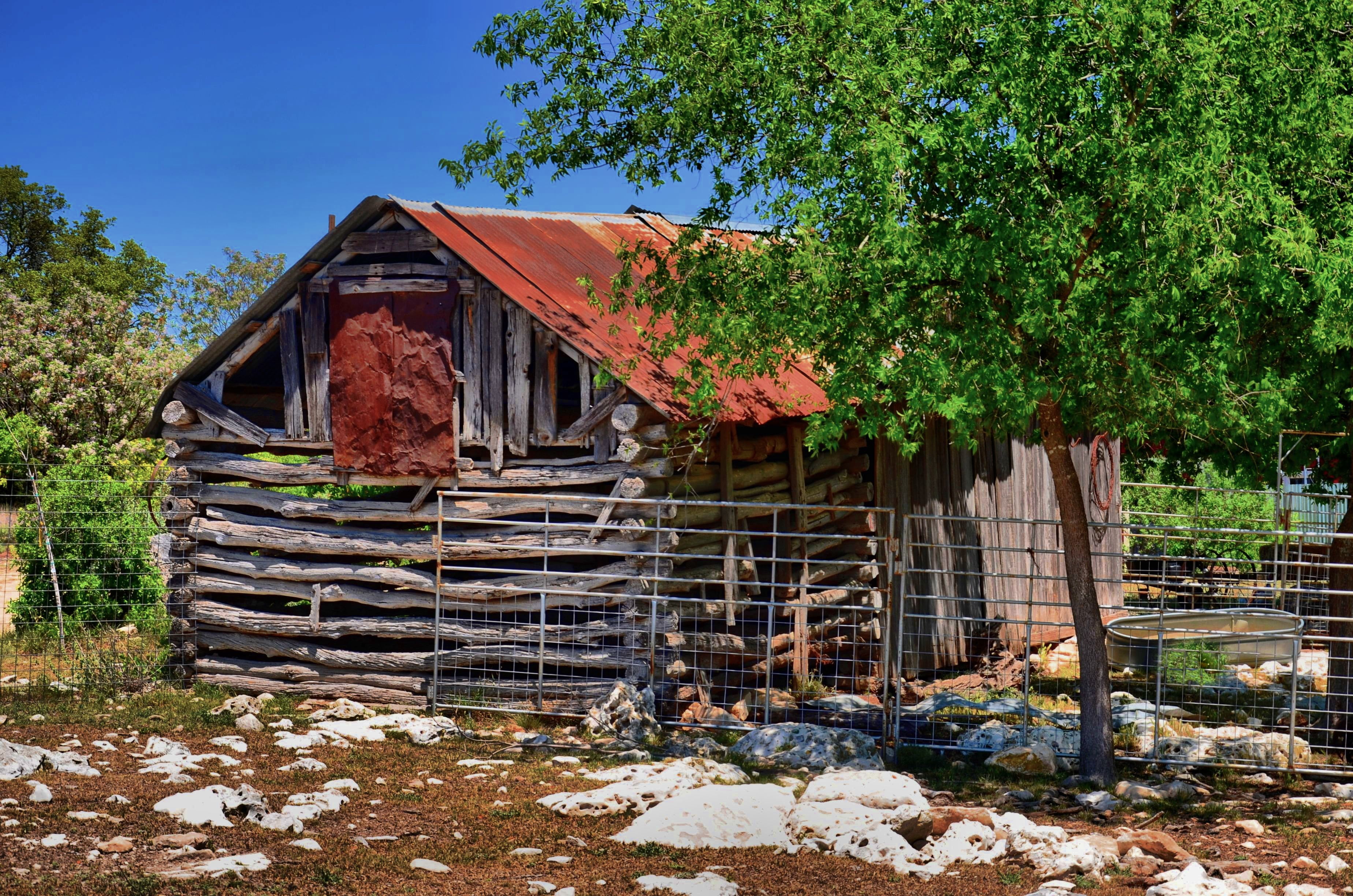 cottage, barn, building, sky, day, weathered, building exterior, land, deterioration, timber, farmyard, green color, abandoned, ruined, 2K, house, forest, HD Wallpaper