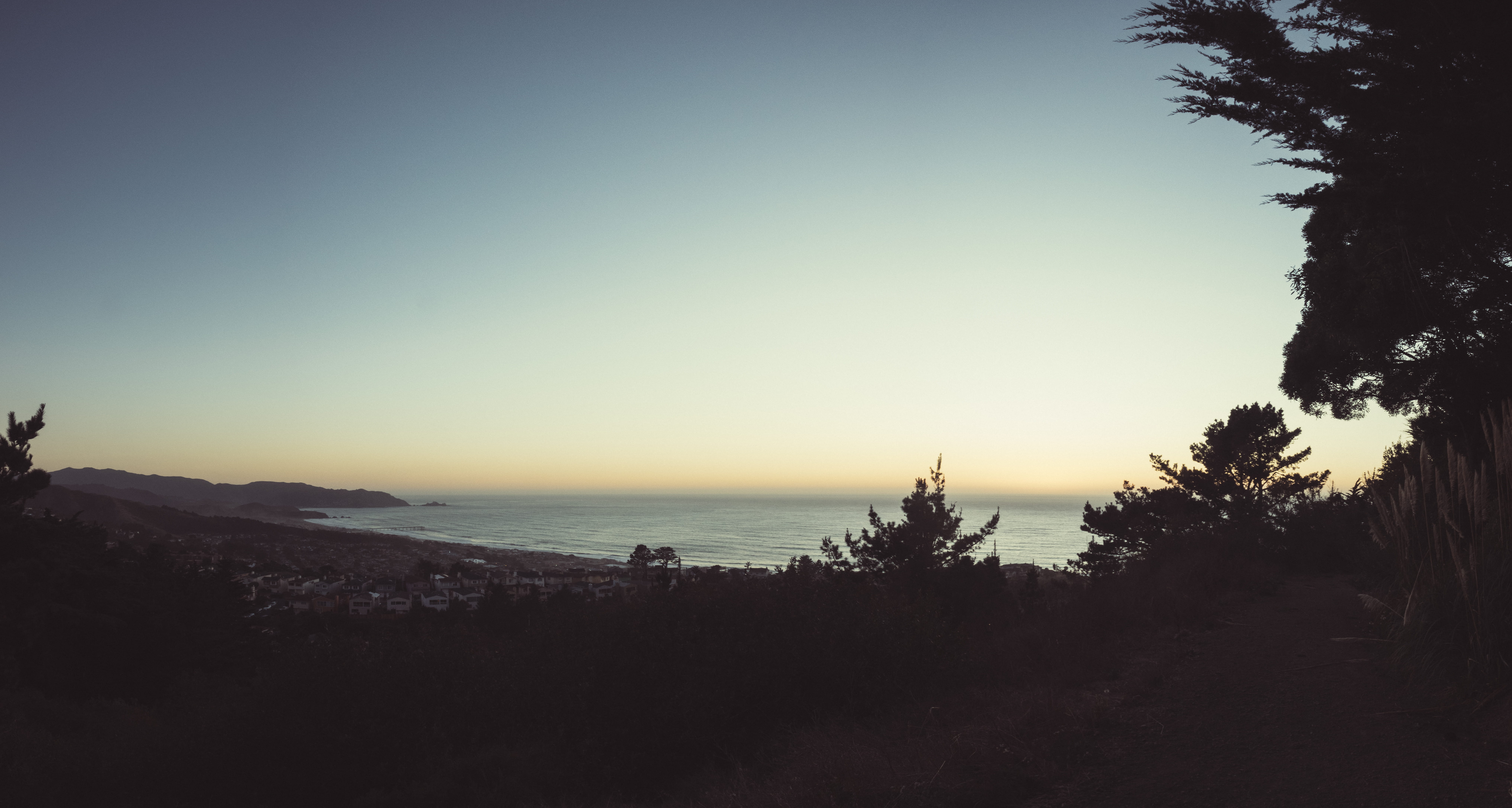 clear sky, scenics - nature, beast, holidays, horizon, chill, copy space, plant, horizon over water, sundown, outdoors, silhouette, romanic, tranquil scene, HD Wallpaper