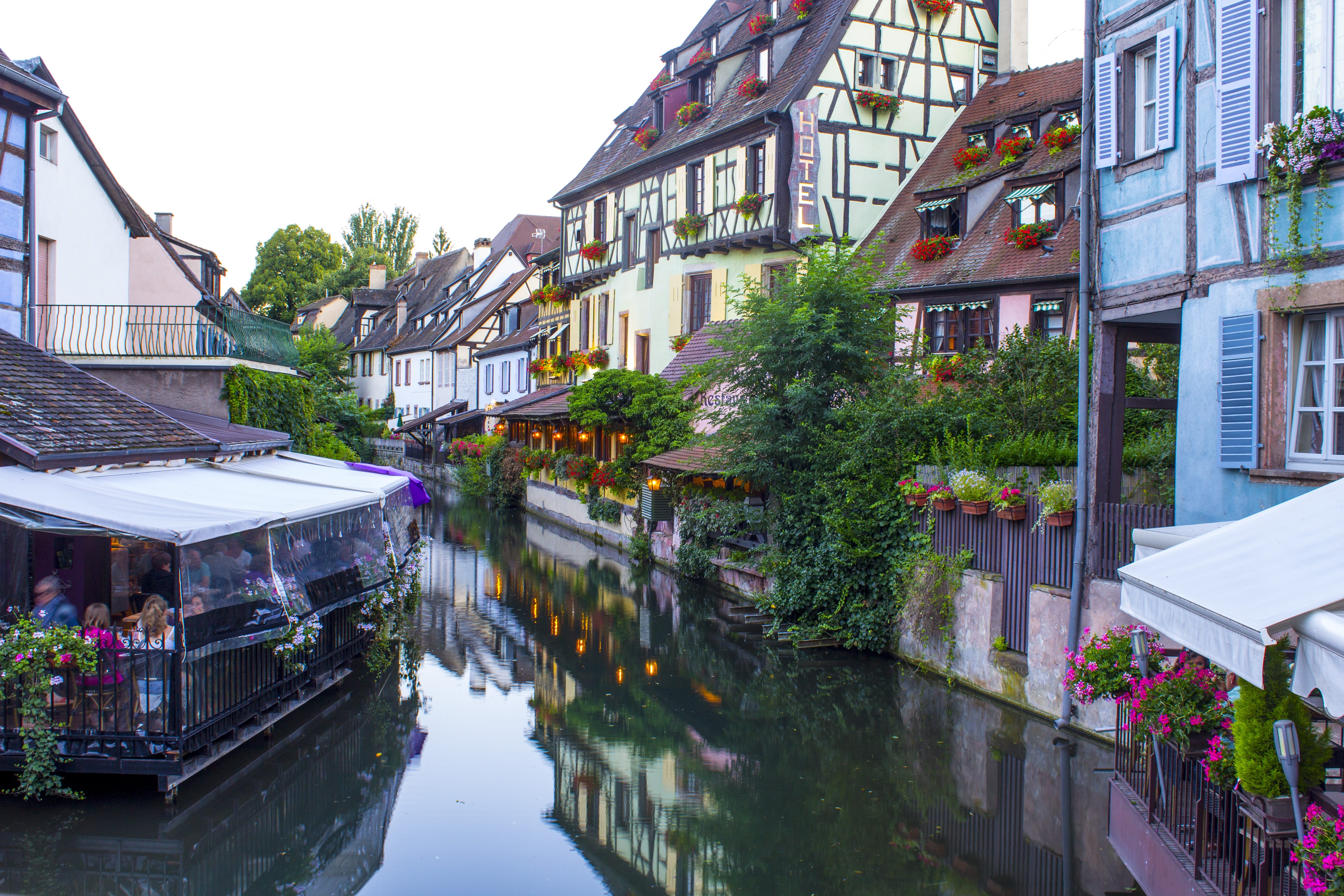 outdoors, water, no people, Channel, alsace, Little Venice, house, surrounded, architecture, mode of transportation, sky, Alsace, colmar, body, plant, nature, HD Wallpaper