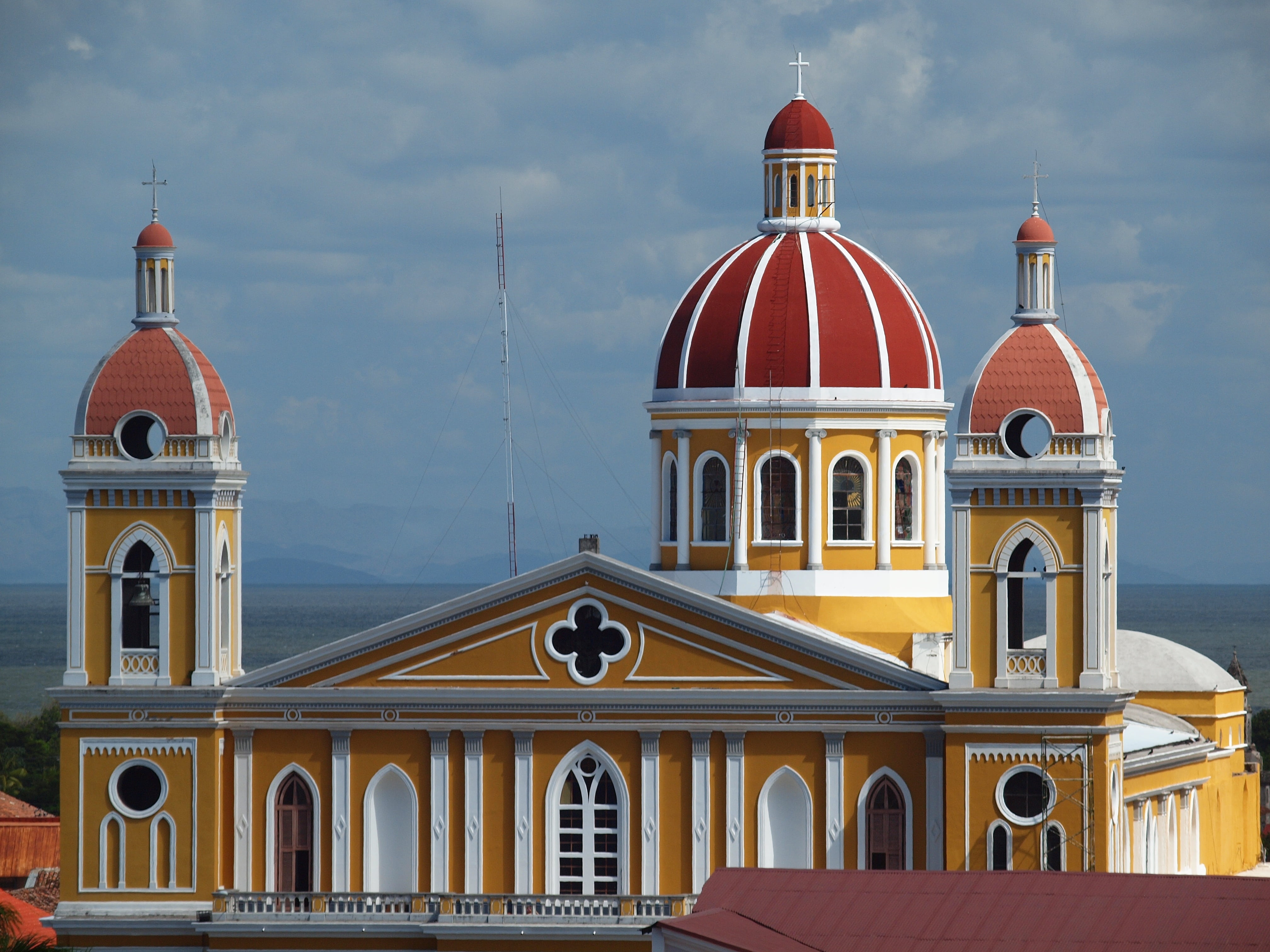 yellow, travel, day, travel destinations, dome, concrete, place of worship, spirituality, granada, architecture, building, nicaragua, no people, 4K, city, HD Wallpaper
