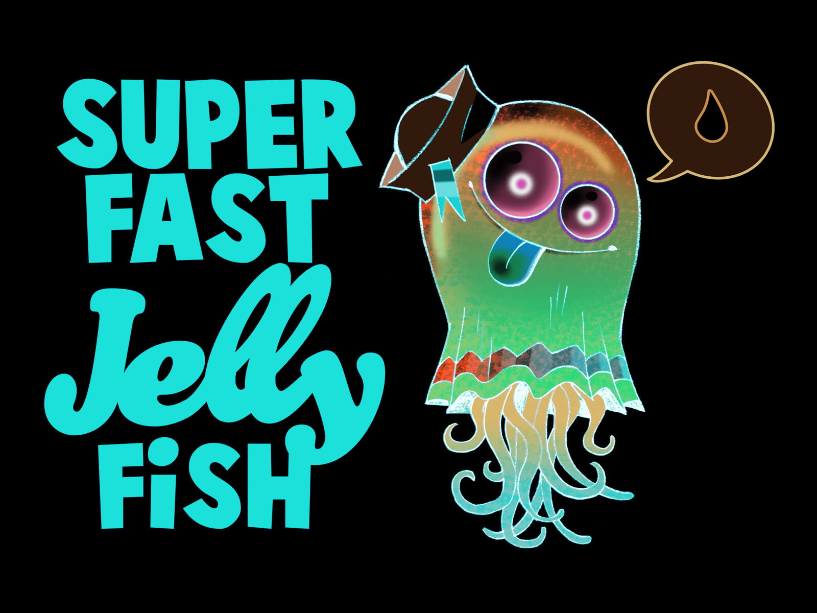 fast, super, Gorillaz, Music, jelly, fish, 720P, illustration, HD Wallpaper